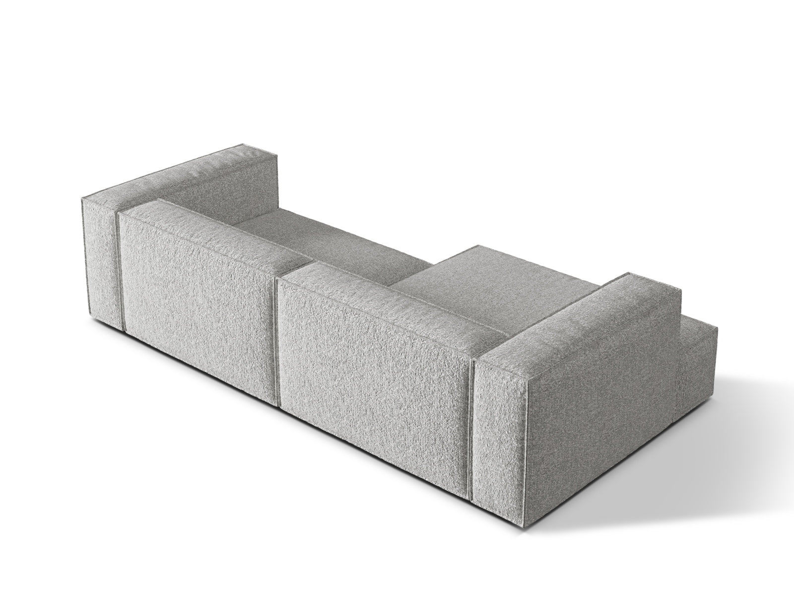 Nuria Boucle Modular Ecksofa links 4 Sitzer in Silver präsentiert im Onlineshop von KAQTU Design AG. Ecksofa links ist von Micadoni