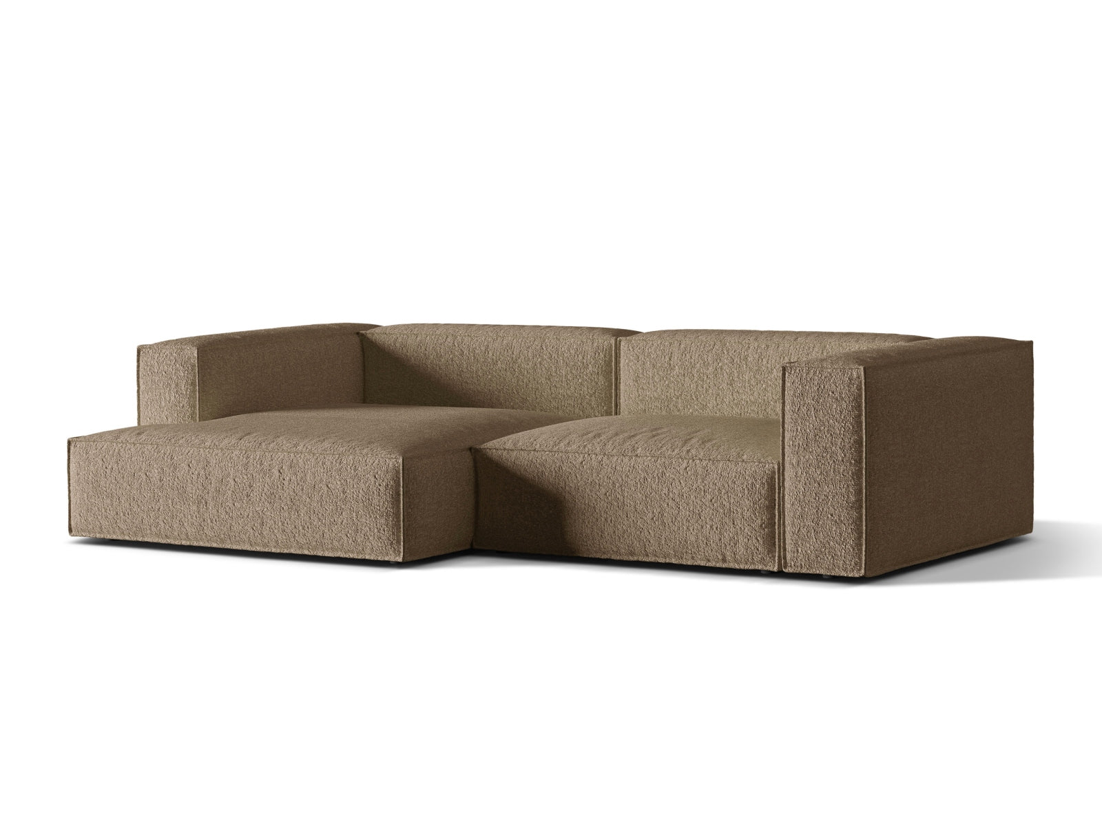 Nuria Boucle Modular Ecksofa links 4 Sitzer in Cappuccino präsentiert im Onlineshop von KAQTU Design AG. Ecksofa links ist von Micadoni
