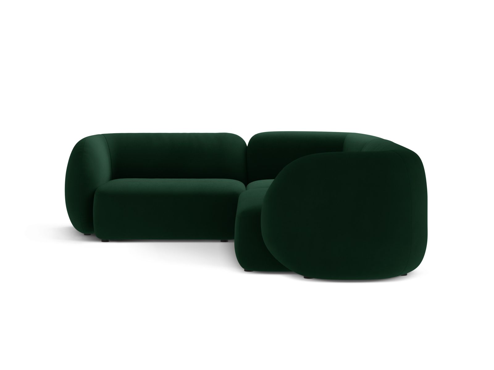 Elegantes 4-Sitzer Ecksofa links Kate in edlem Bottle Green-Salvador, ideal für stilvolle Wohnräume, von Micadoni.