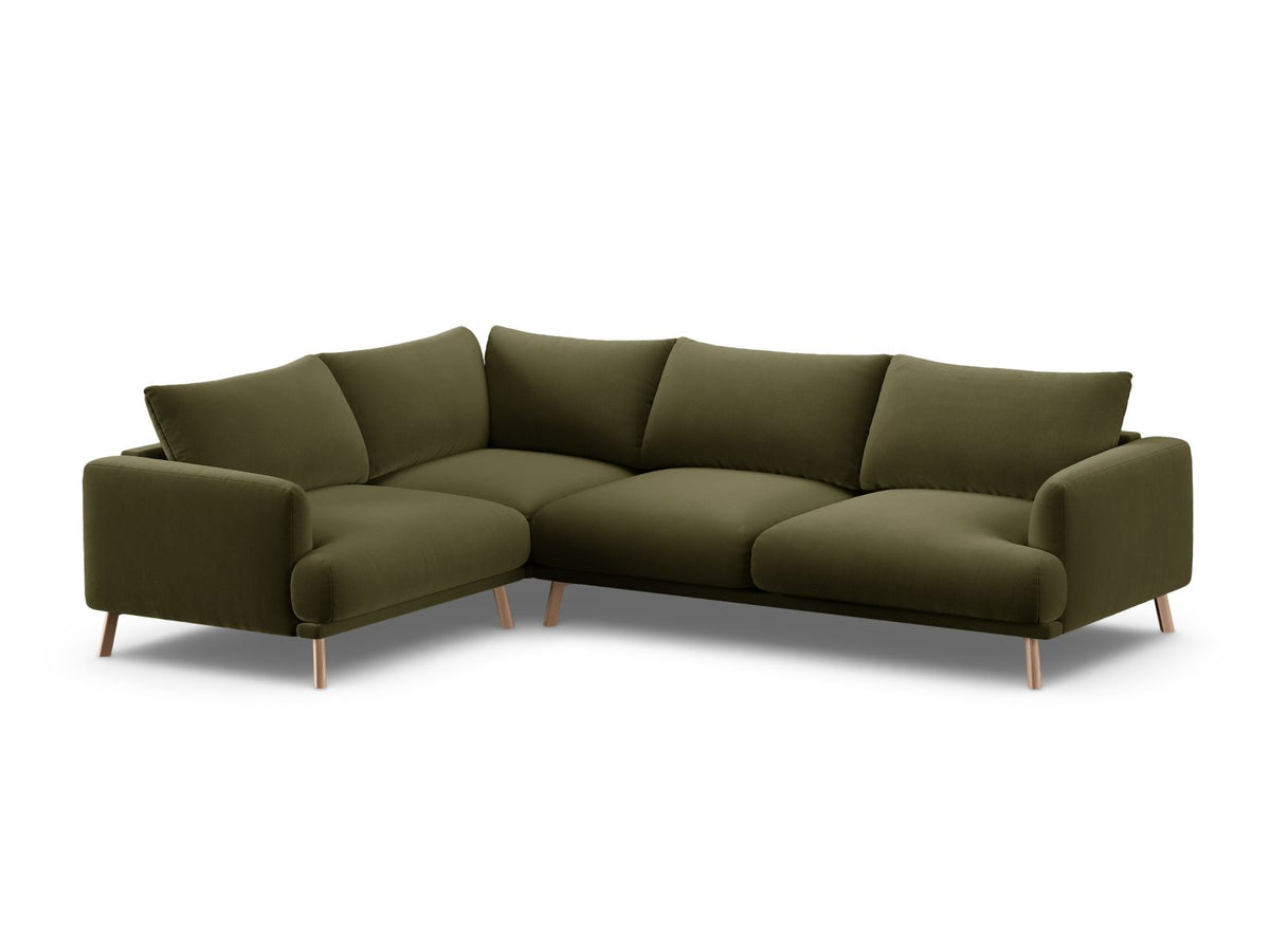 4-Sitzer Ecksofa links Naomi in Green-Salvador präsentiert im Onlineshop von KAQTU Design AG. Ecksofa links ist von Micadoni