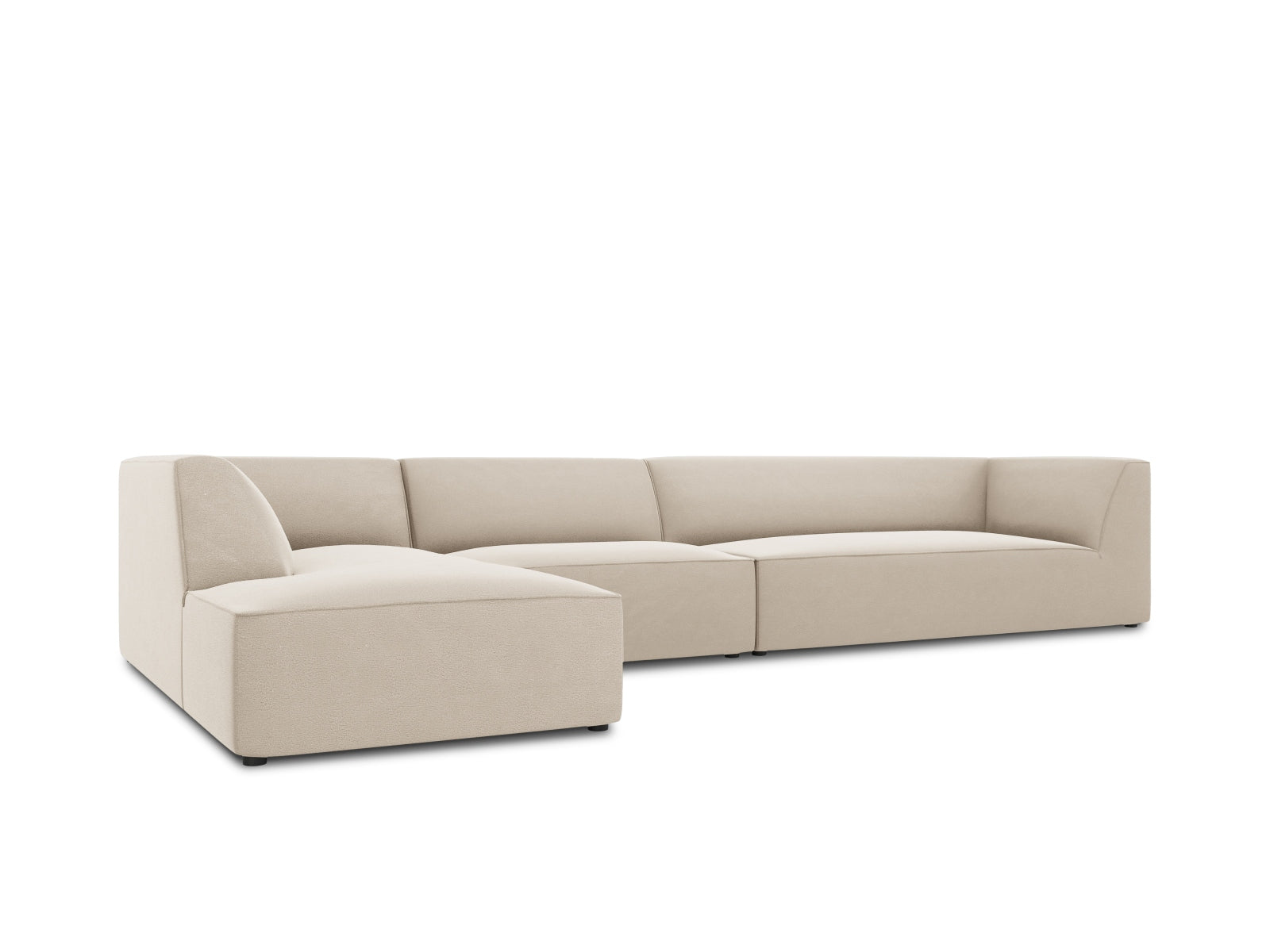 Ruby Velour modulares Ecksofa links 5 Sitzer in Beige präsentiert im Onlineshop von KAQTU Design AG. Ecksofa links ist von Micadoni