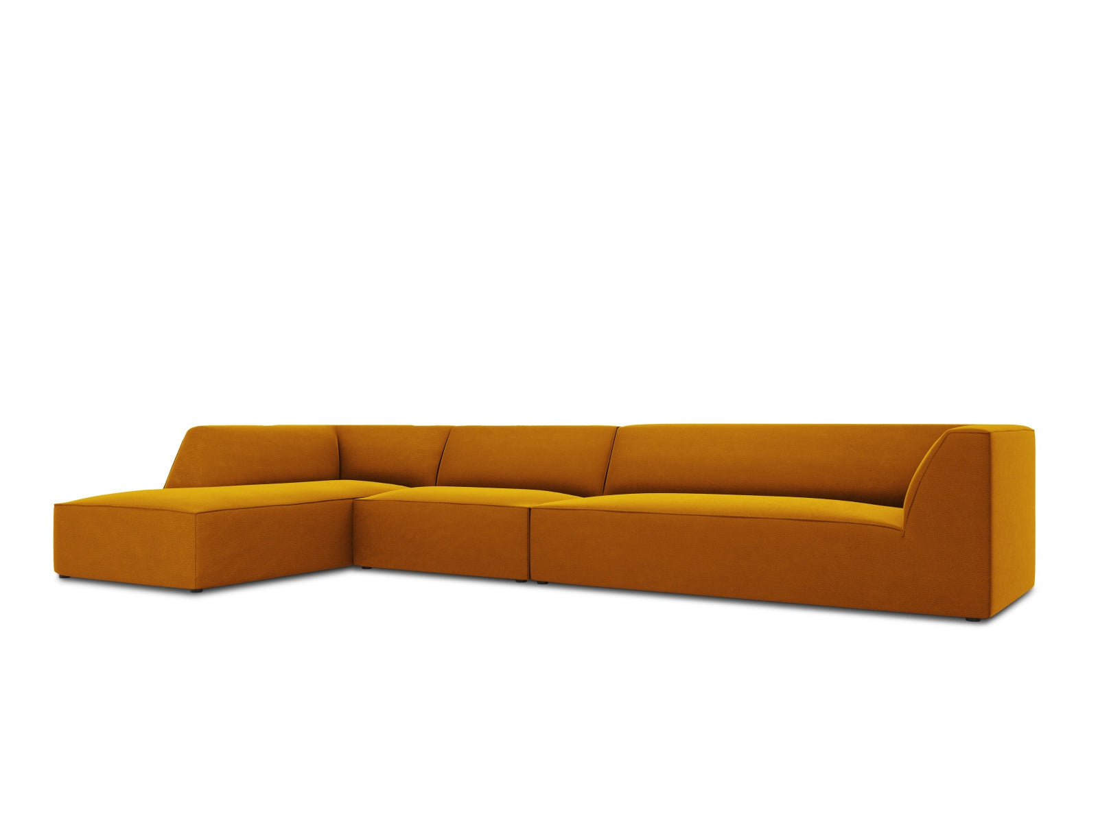 Ruby Velour modulares Ecksofa links 5 Sitzer in Yellow präsentiert im Onlineshop von KAQTU Design AG. Ecksofa links ist von Micadoni