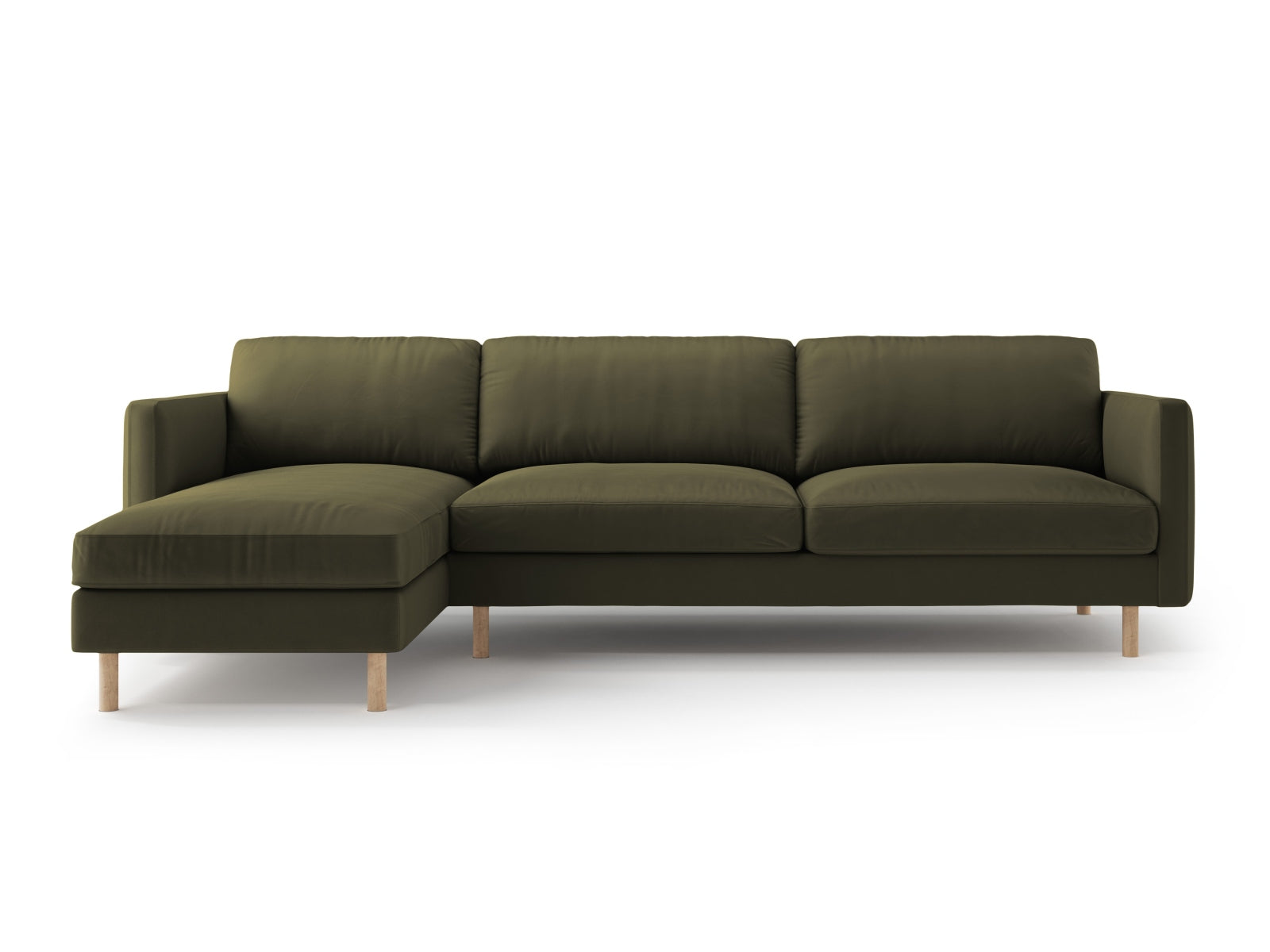 Erleben Sie das Eden Velour links Ecksofa 4-Sitzer von Micadoni: Stilvolles Velours, elegantes Design und hervorragender Sitzkomfort für Ihr Wohnzimmer.
