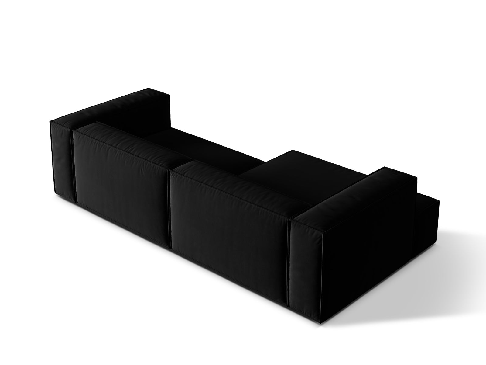 Nuria Velour Modular Ecksofa links 4 Sitzer in Black präsentiert im Onlineshop von KAQTU Design AG. Ecksofa links ist von Micadoni