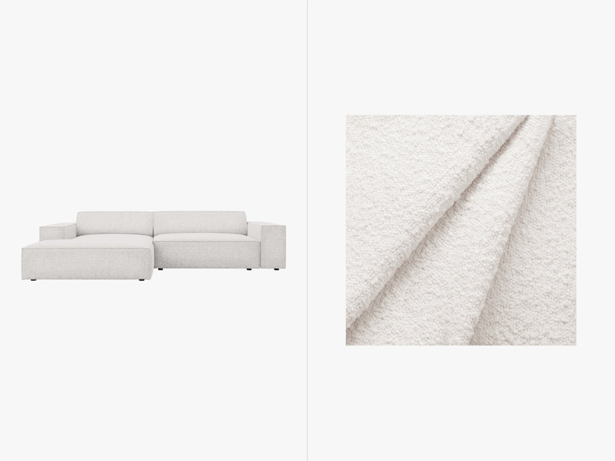 Jodie Boucle modulares Ecksofa links 3 Sitzer in White-Baloo präsentiert im Onlineshop von KAQTU Design AG. L-Sofa links ist von Micadoni