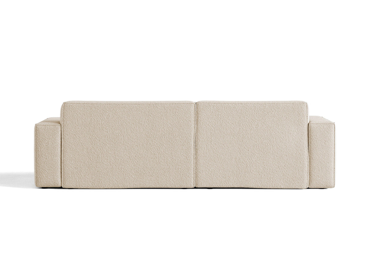 Modulares Ecksofa links Jodie mit Meridienne, Stoffbezug und schwarzen Beinen