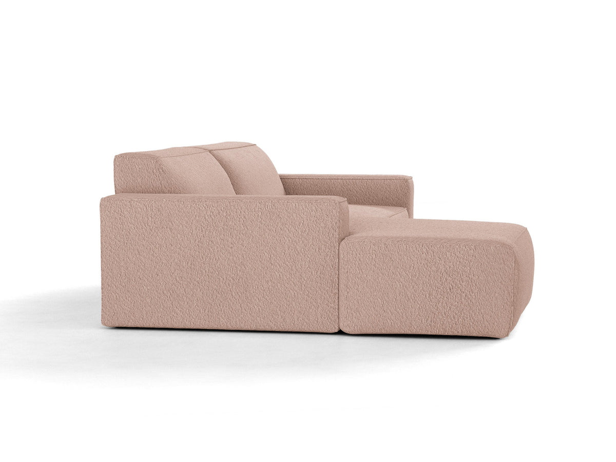 Modulares Ecksofa links Jodie mit Meridienne, Stoffbezug und schwarzen Beinen