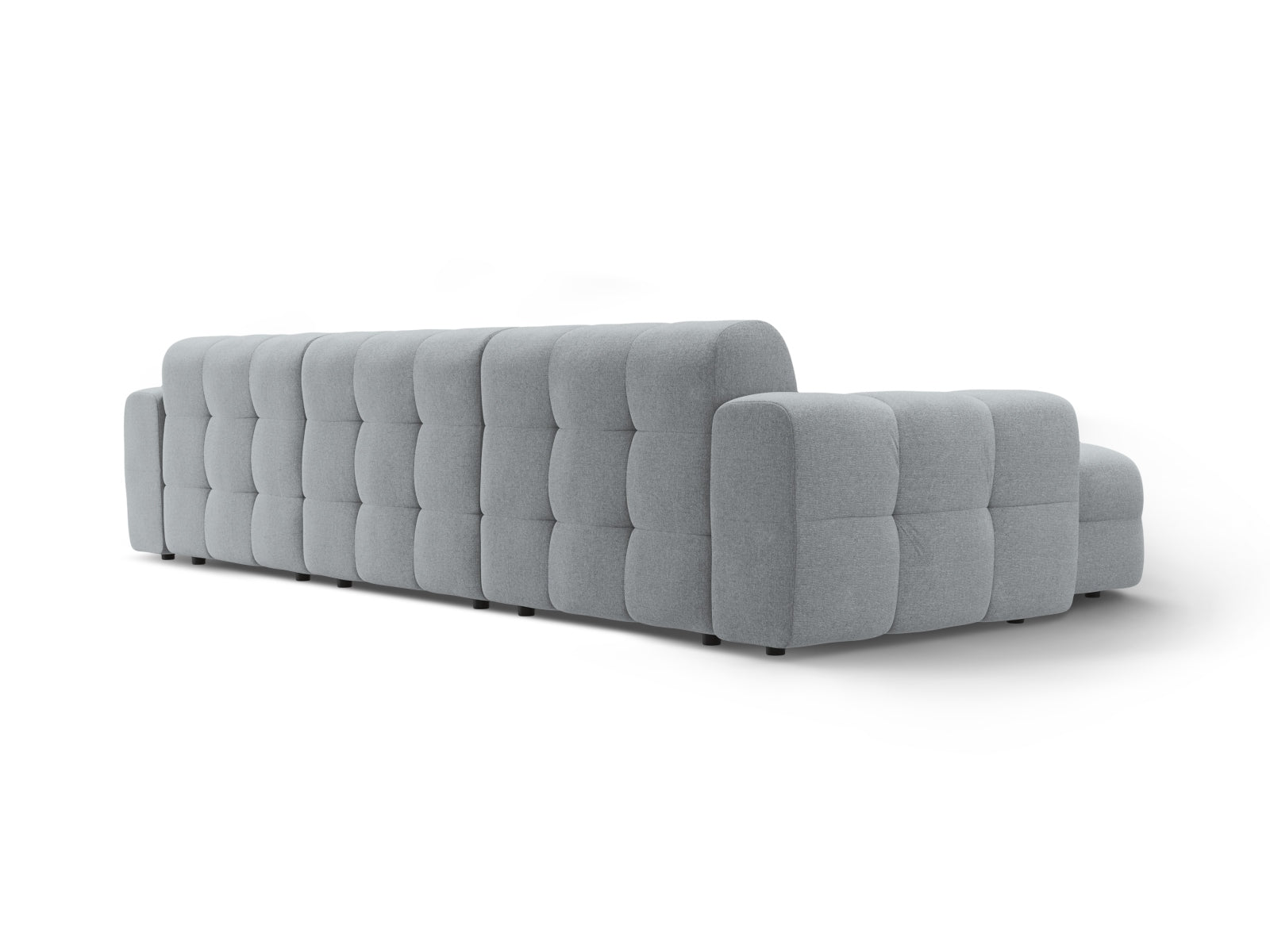 Elegantes Kendal Ecksofa links, 5 Sitzer in hochwertigem Platinum-Ottawa, ideal für gemütliche Abende und modernes Wohndesign.