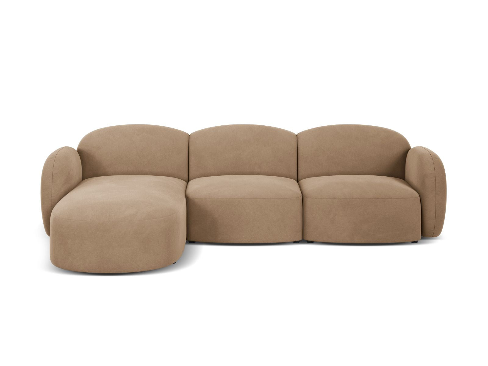 Blair Velour links Ecksofa 4 Sitzer in Sand-Casino präsentiert im Onlineshop von KAQTU Design AG. Ecksofa links ist von Micadoni