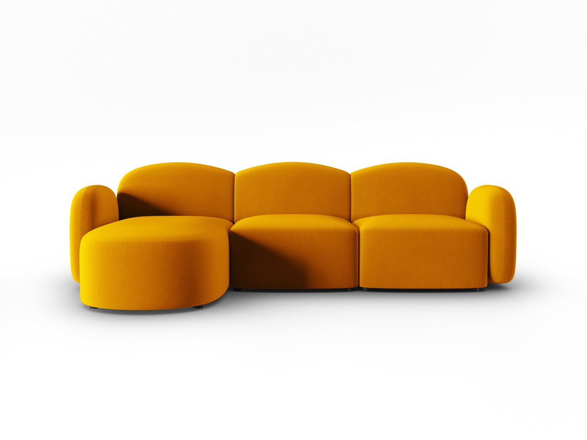 Blair Velour links Ecksofa 4 Sitzer in Yellow-Casino präsentiert im Onlineshop von KAQTU Design AG. L-Sofa links ist von Micadoni