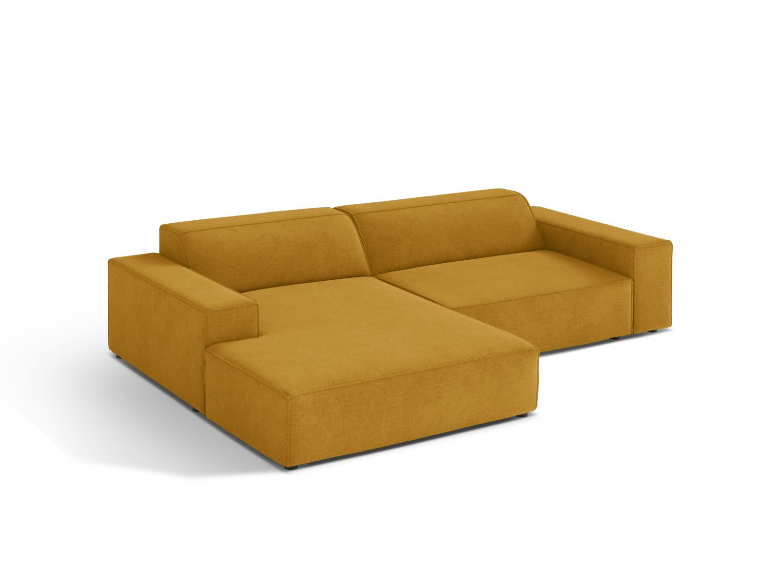 Modulares 3-Sitzer Ecksofa Jodie in strahlendem Gelb, ideal für stilvolle Wohnräume, präsentiert von Micadoni.