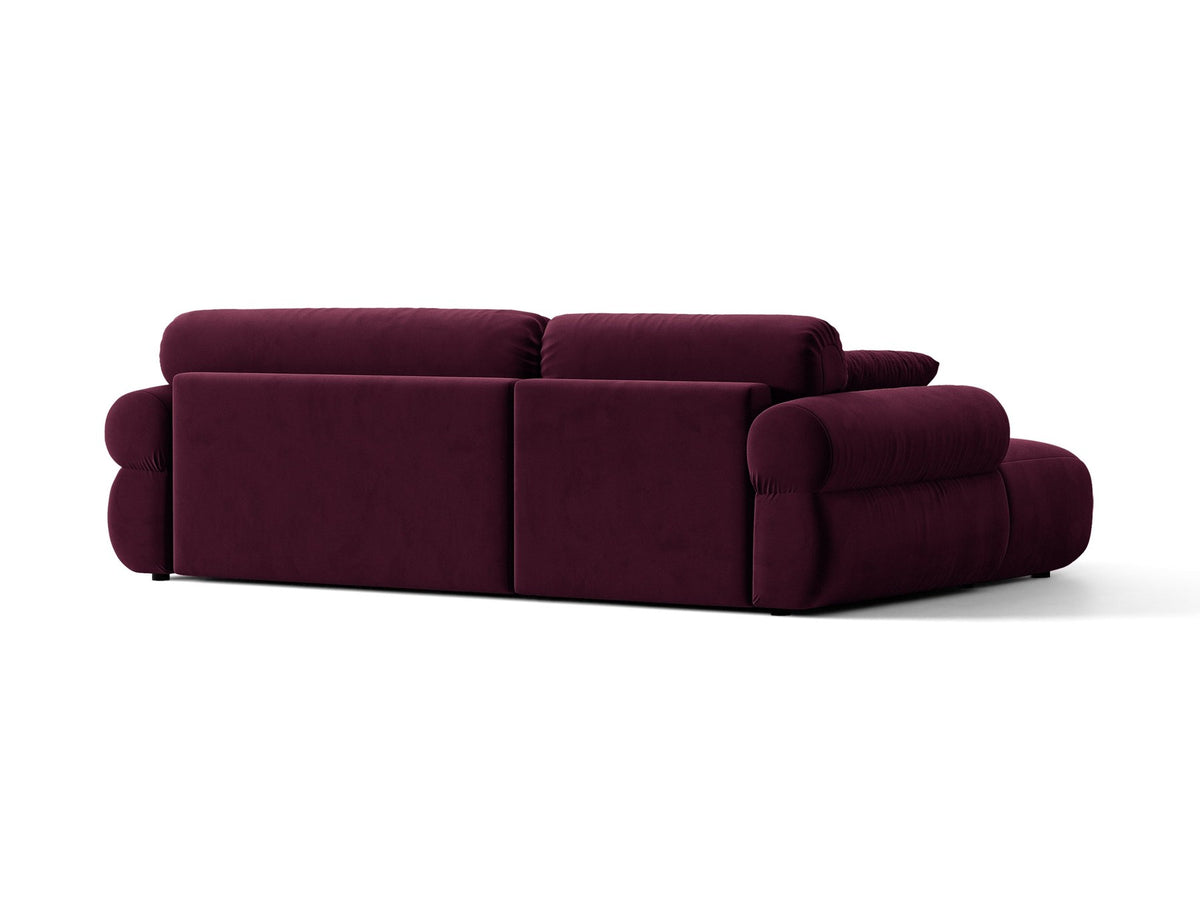 Beiges L-Sofa Ophelia von Micadoni mit Liberty-Stoffbezug, schwarzen Kunststoffbeinen und tiefer Sitzfläche, Ausrichtung links, in modernem Wohnraum.