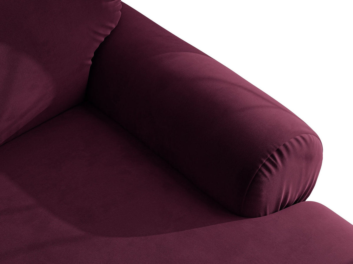 Beiges L-Sofa Ophelia von Micadoni mit Liberty-Stoffbezug, schwarzen Kunststoffbeinen und tiefer Sitzfläche, Ausrichtung links, in modernem Wohnraum.