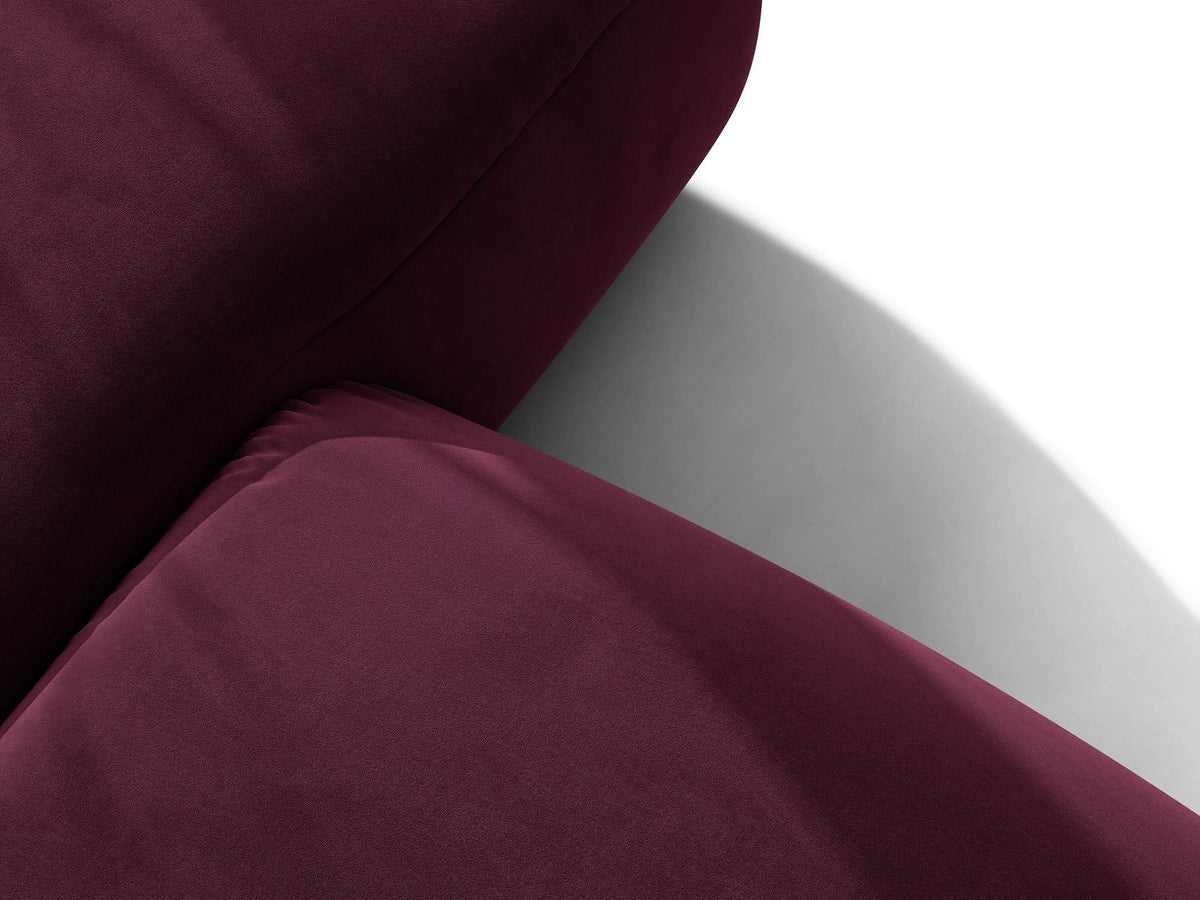 Beiges L-Sofa Ophelia von Micadoni mit Liberty-Stoffbezug, schwarzen Kunststoffbeinen und tiefer Sitzfläche, Ausrichtung links, in modernem Wohnraum.