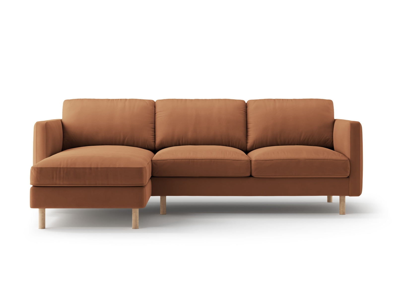 Eden Velour links Ecksofa 3 Sitzer in Honey präsentiert im Onlineshop von KAQTU Design AG. Ecksofa links ist von Micadoni