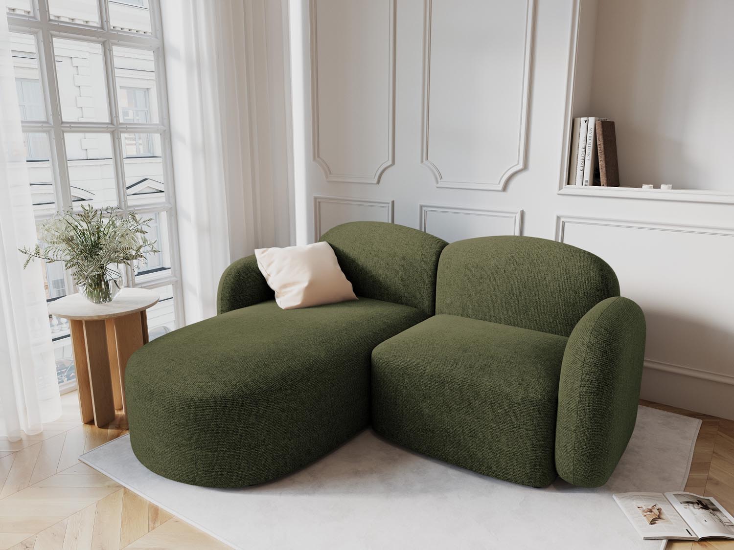 Entdecken Sie das elegante Blair Ecksofa links von Micadoni – ein luxuriöser 3-Sitzer aus hochwertigem Velours, perfekt für Ihr modernes Zuhause.