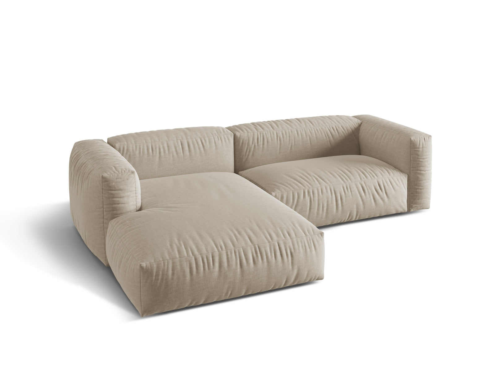 Martina Modulares Ecksofa links 2 Sitzer in Light Beige präsentiert im Onlineshop von KAQTU Design AG. Ecksofa links ist von Micadoni