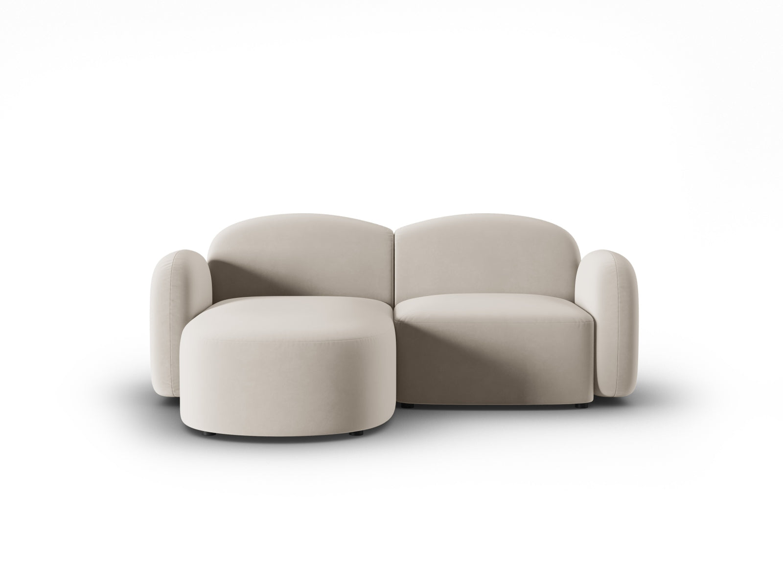 Blair Velour links Ecksofa 3 Sitzer in Ecru präsentiert im Onlineshop von KAQTU Design AG. Ecksofa links ist von Micadoni
