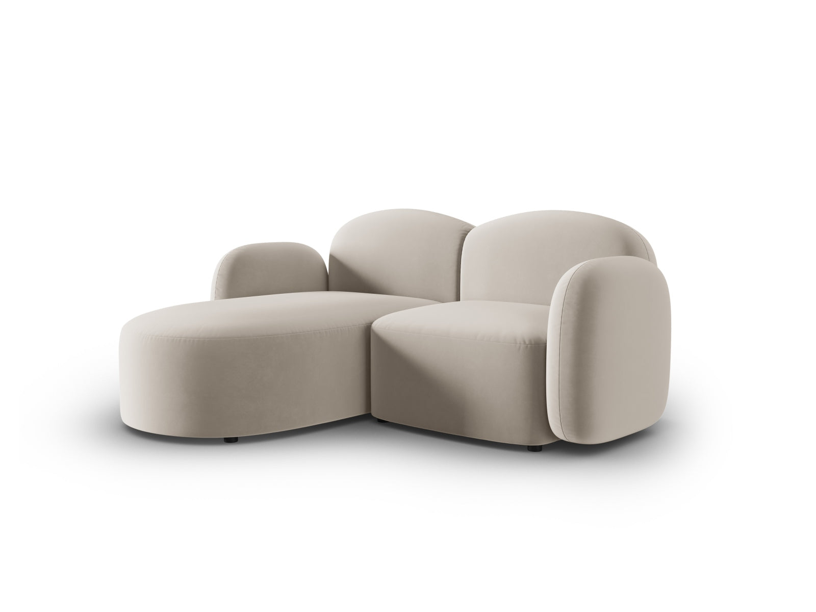 Blair Velour links Ecksofa 3 Sitzer in Ecru präsentiert im Onlineshop von KAQTU Design AG. Ecksofa links ist von Micadoni