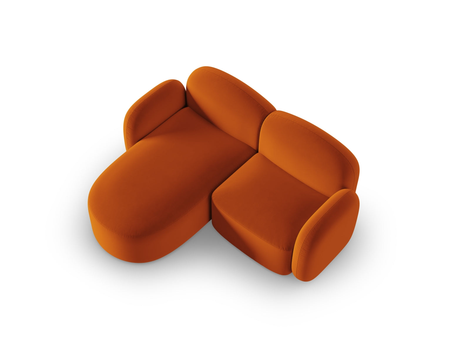 Blair Velour links Ecksofa 3 Sitzer in Terracotta präsentiert im Onlineshop von KAQTU Design AG. Ecksofa links ist von Micadoni