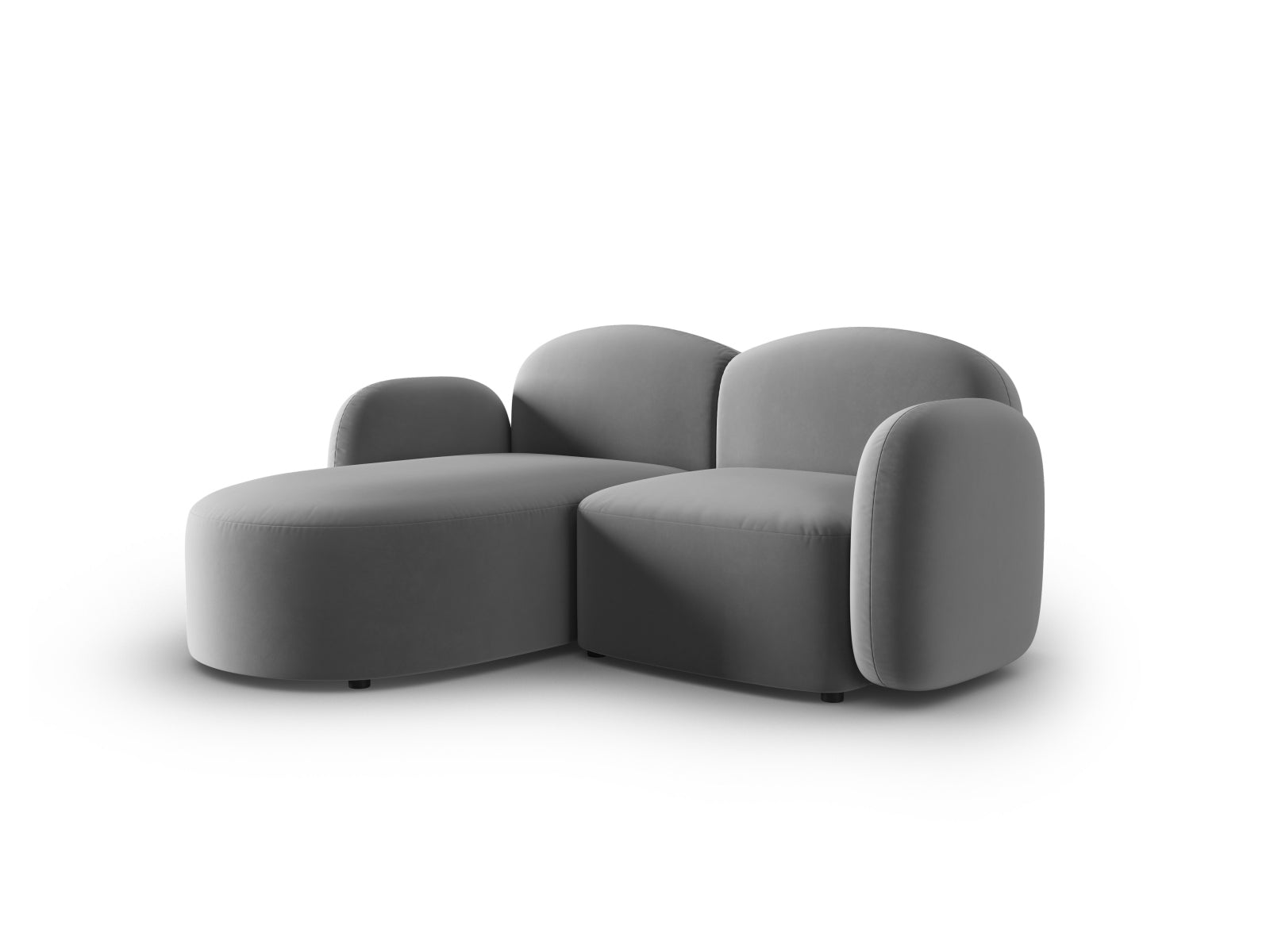 Blair Velour links Ecksofa 3 Sitzer in Light Grey präsentiert im Onlineshop von KAQTU Design AG. Ecksofa links ist von Micadoni