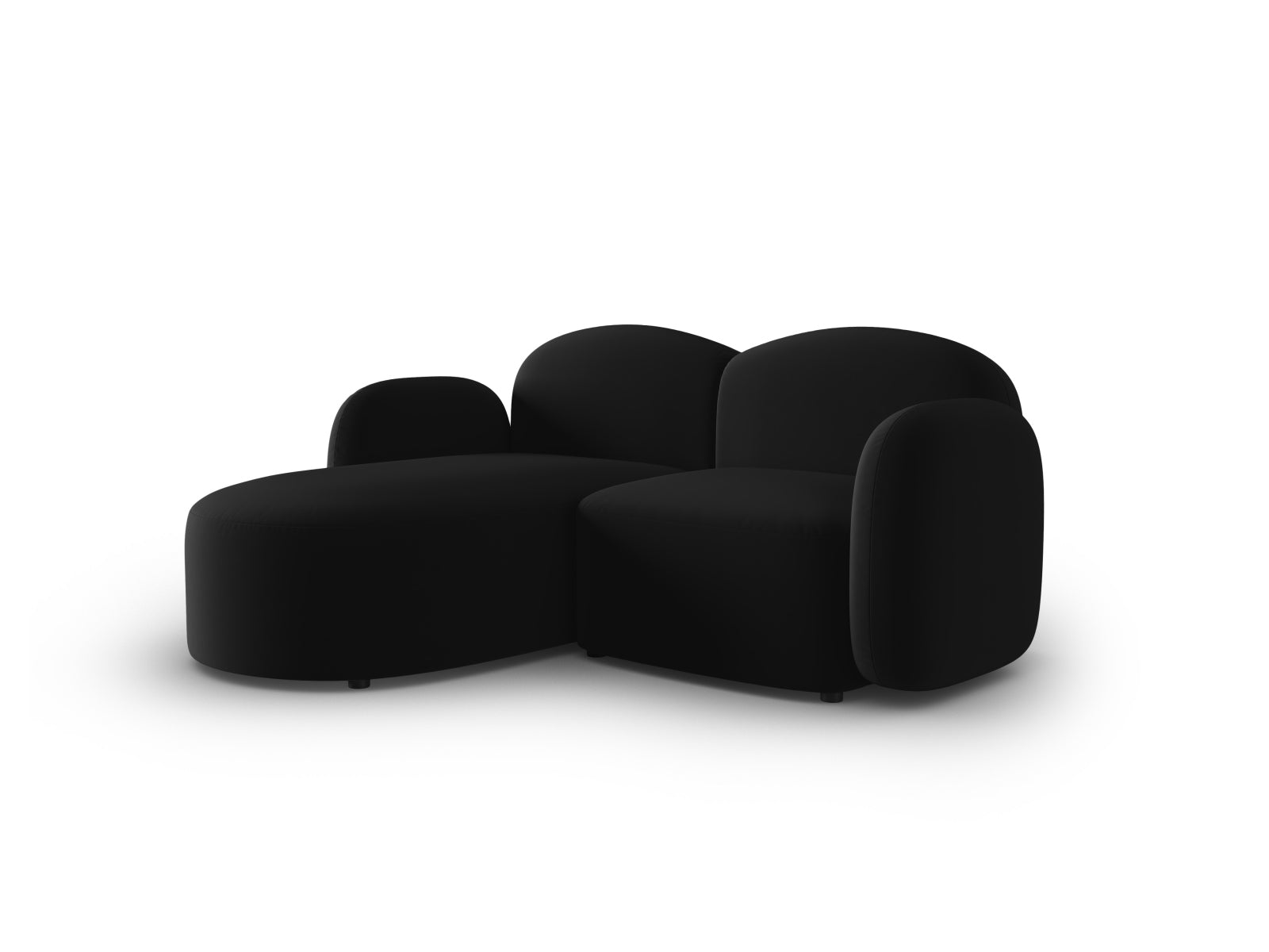 Blair Velour links Ecksofa 3 Sitzer in Black präsentiert im Onlineshop von KAQTU Design AG. Ecksofa links ist von Micadoni