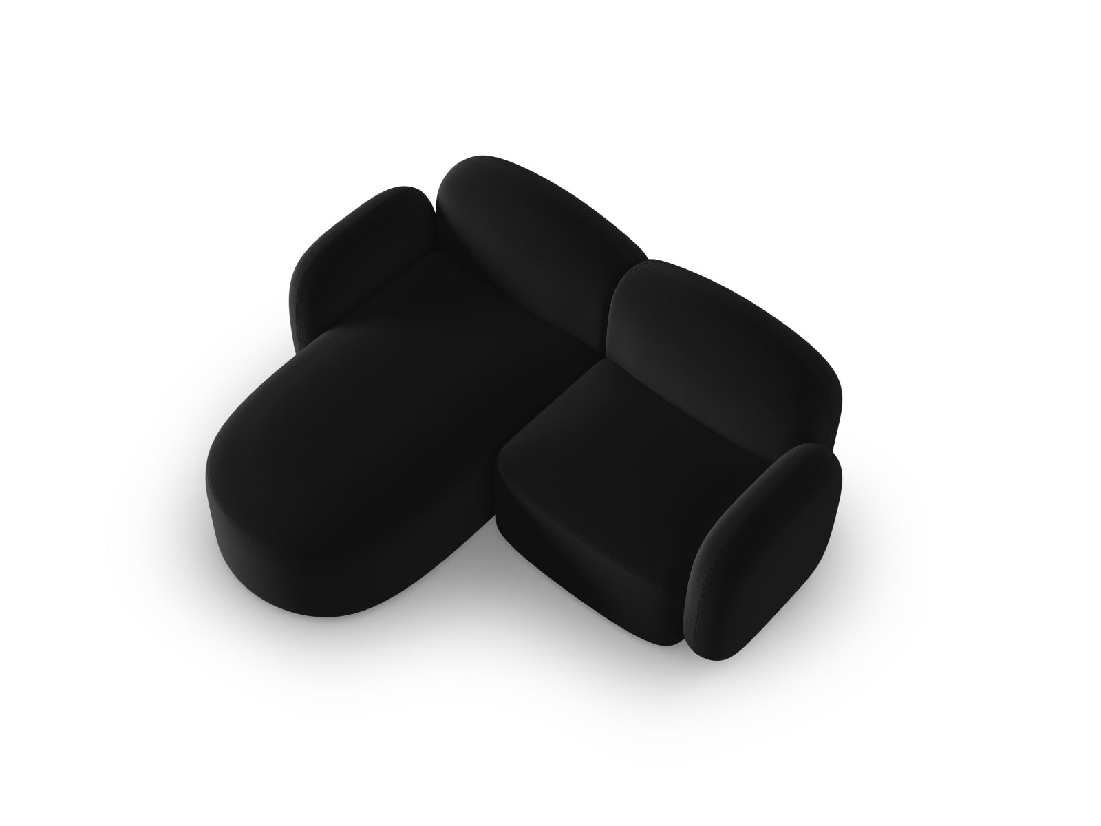 Blair Velour links Ecksofa 3 Sitzer in Black präsentiert im Onlineshop von KAQTU Design AG. Ecksofa links ist von Micadoni