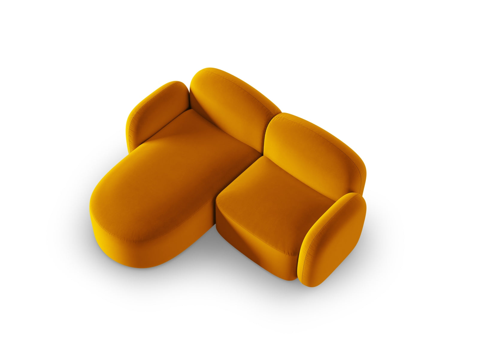Blair Velour links Ecksofa 3 Sitzer in Yellow präsentiert im Onlineshop von KAQTU Design AG. Ecksofa links ist von Micadoni