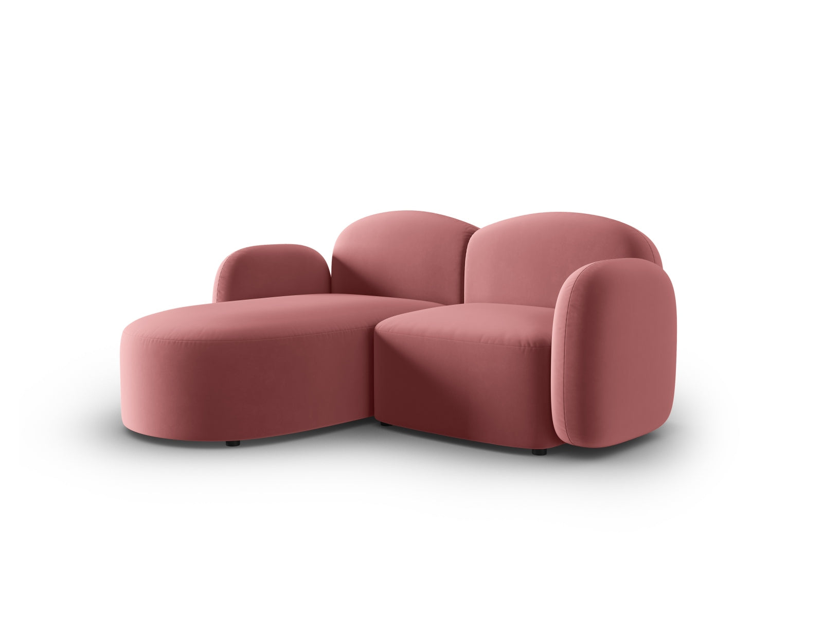 Blair Velour links Ecksofa 3 Sitzer in Flamingo präsentiert im Onlineshop von KAQTU Design AG. Ecksofa links ist von Micadoni