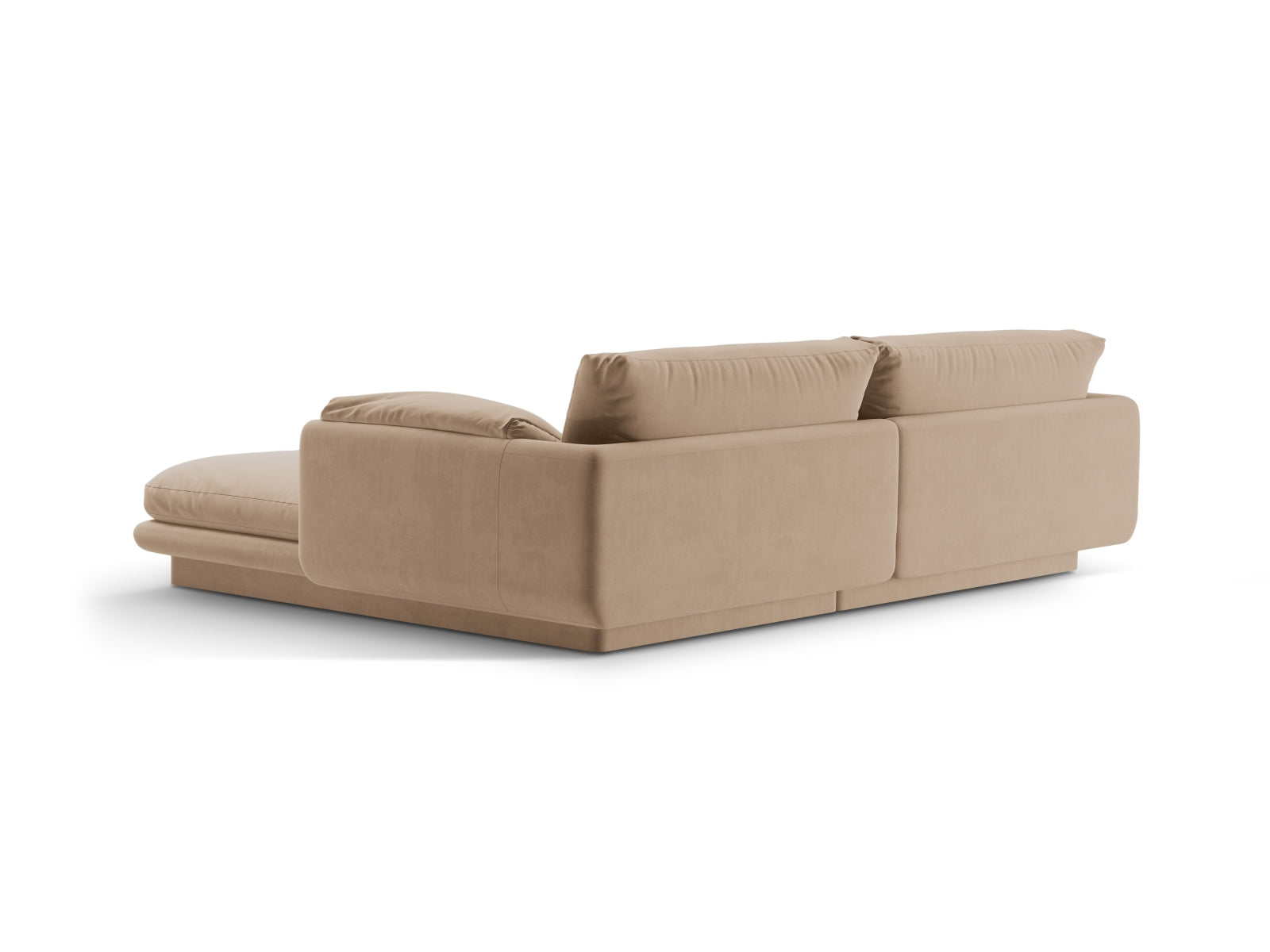 Torino Velour links Ecksofa 3 Sitzer in Sand präsentiert im Onlineshop von KAQTU Design AG. Ecksofa links ist von Micadoni