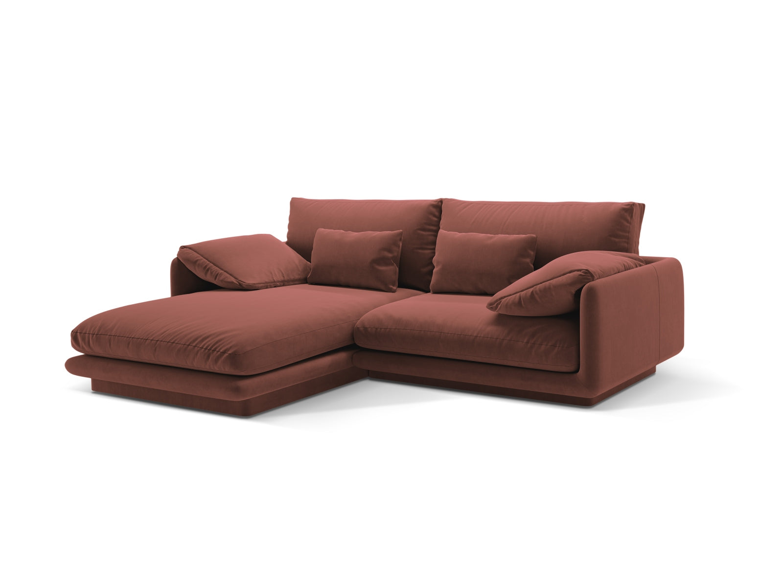 Torino Velour links Ecksofa 3 Sitzer in Cuoio präsentiert im Onlineshop von KAQTU Design AG. Ecksofa links ist von Micadoni