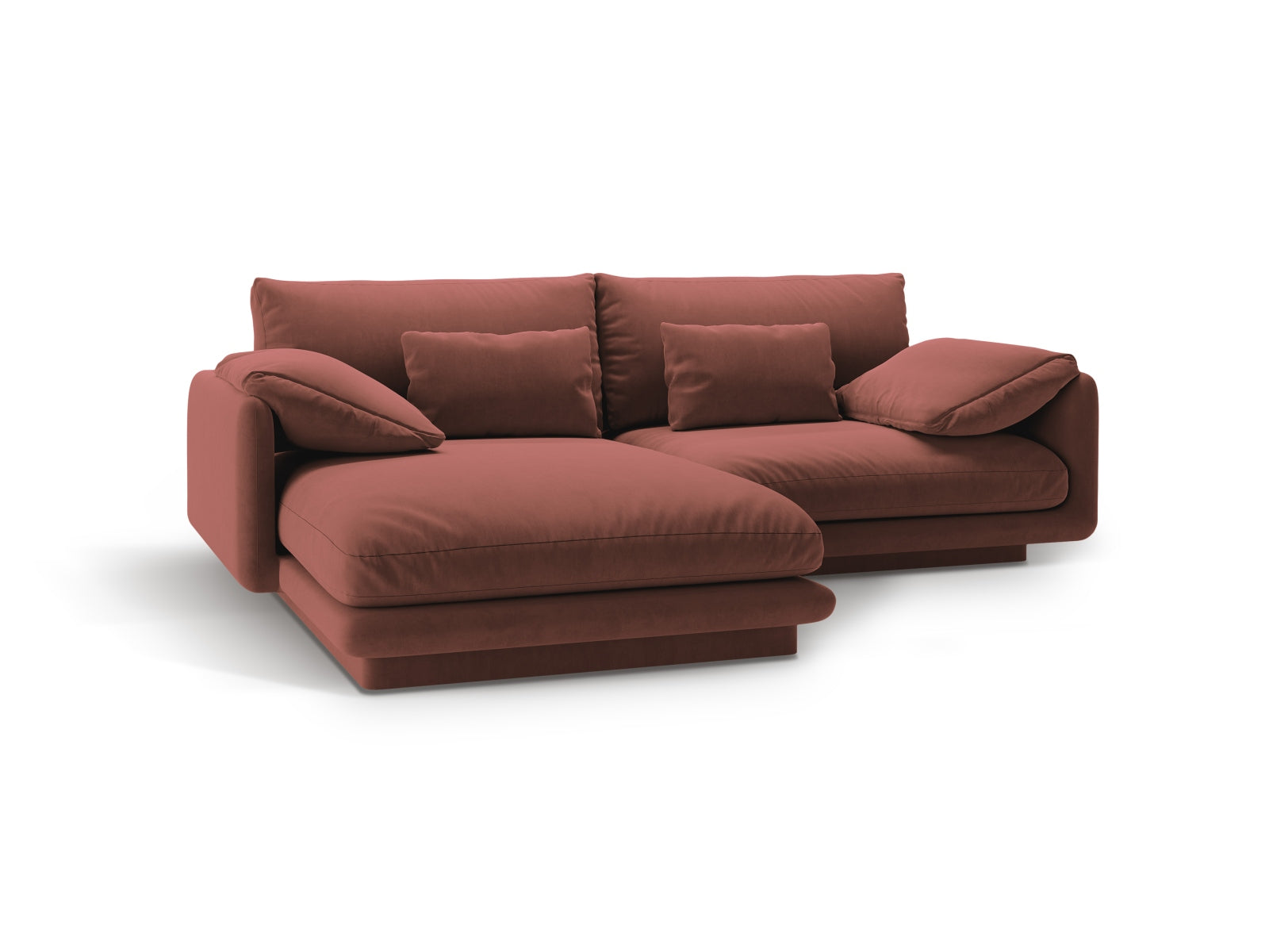 Torino Velour links Ecksofa 3 Sitzer in Cuoio präsentiert im Onlineshop von KAQTU Design AG. Ecksofa links ist von Micadoni