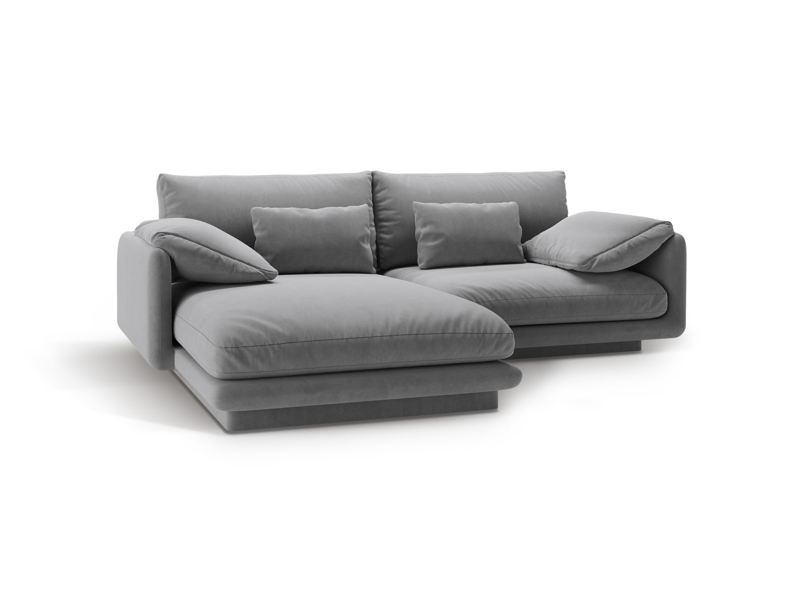 Torino Velour links Ecksofa 3 Sitzer in Light Grey präsentiert im Onlineshop von KAQTU Design AG. Ecksofa links ist von Micadoni