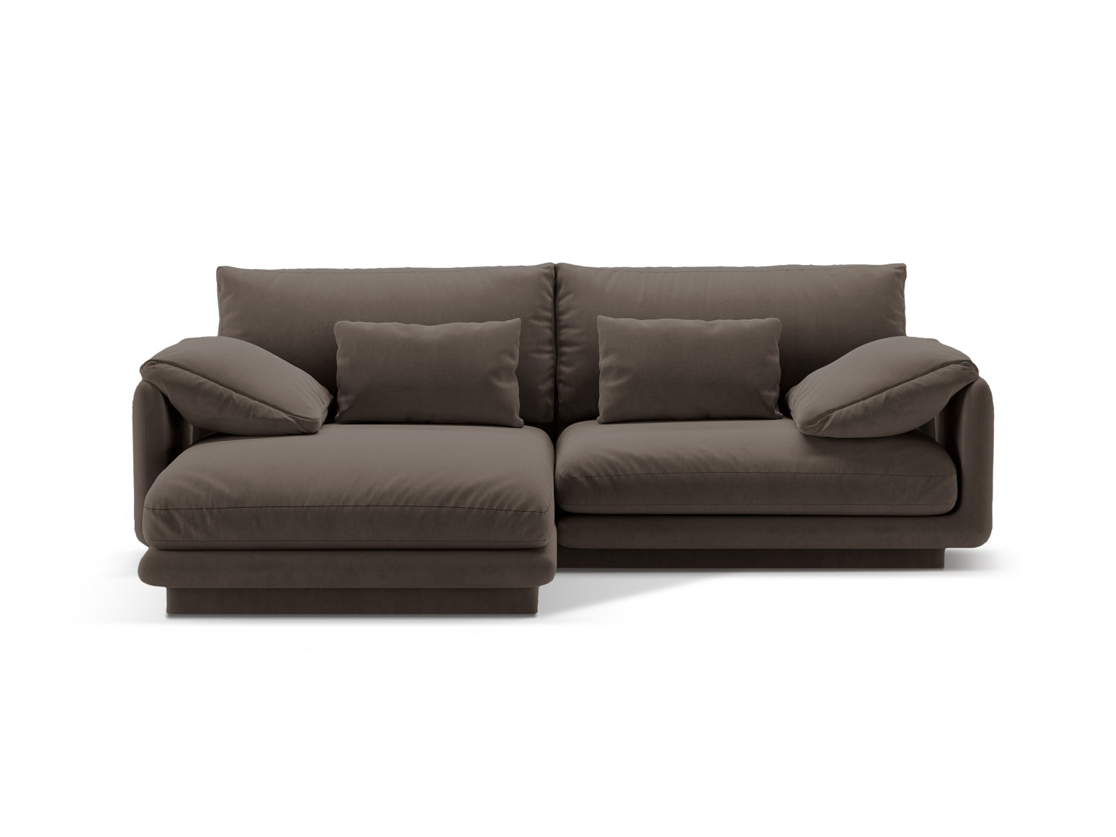 Torino Velour links Ecksofa 3 Sitzer in Ebony-Casino präsentiert im Onlineshop von KAQTU Design AG. L-Sofa links ist von Micadoni