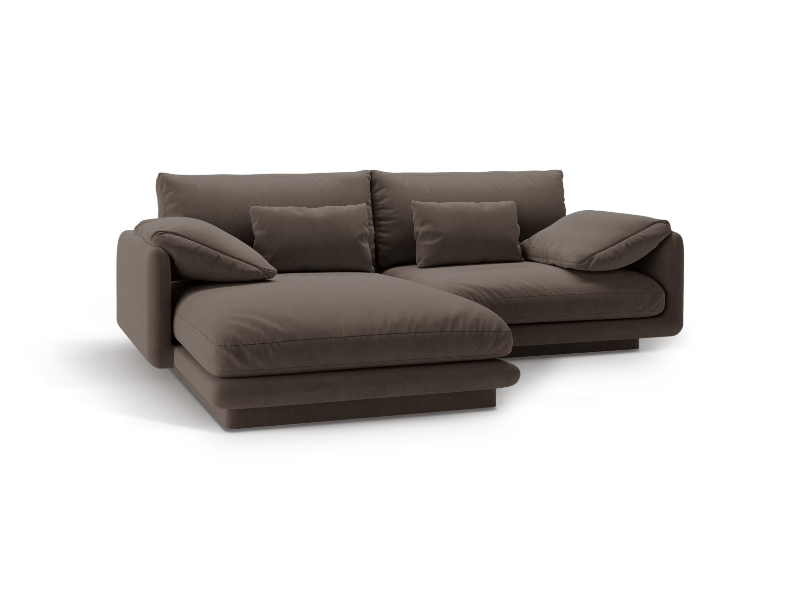 Torino Velour links Ecksofa 3 Sitzer in Ebony präsentiert im Onlineshop von KAQTU Design AG. Ecksofa links ist von Micadoni