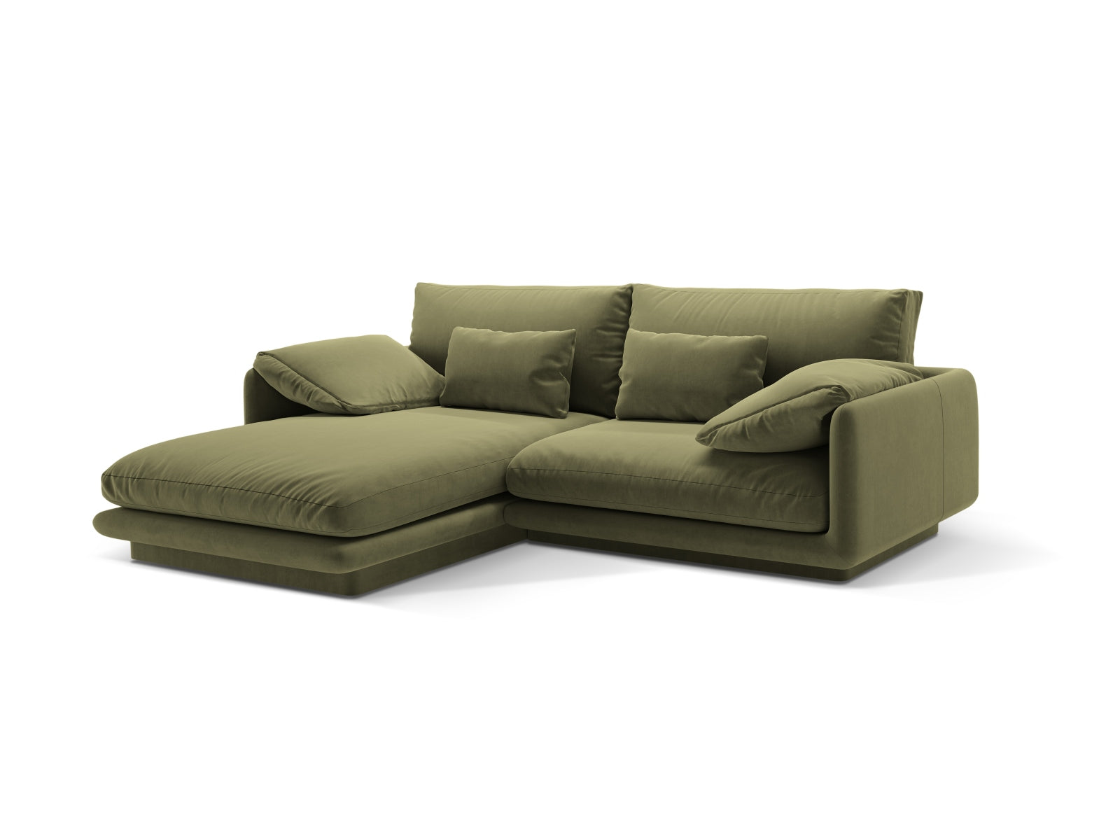 Torino Velour links Ecksofa 3 Sitzer in Light Green präsentiert im Onlineshop von KAQTU Design AG. Ecksofa links ist von Micadoni