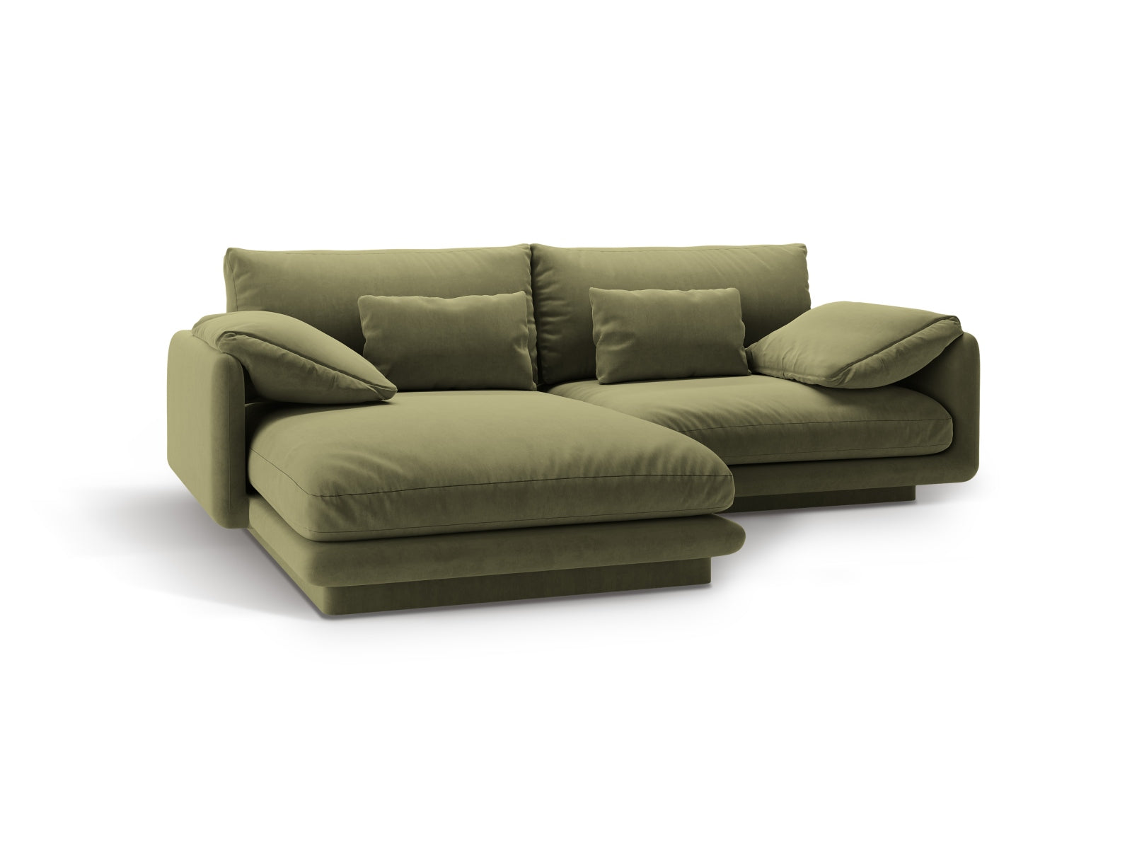 Torino Velour links Ecksofa 3 Sitzer in Light Green präsentiert im Onlineshop von KAQTU Design AG. Ecksofa links ist von Micadoni