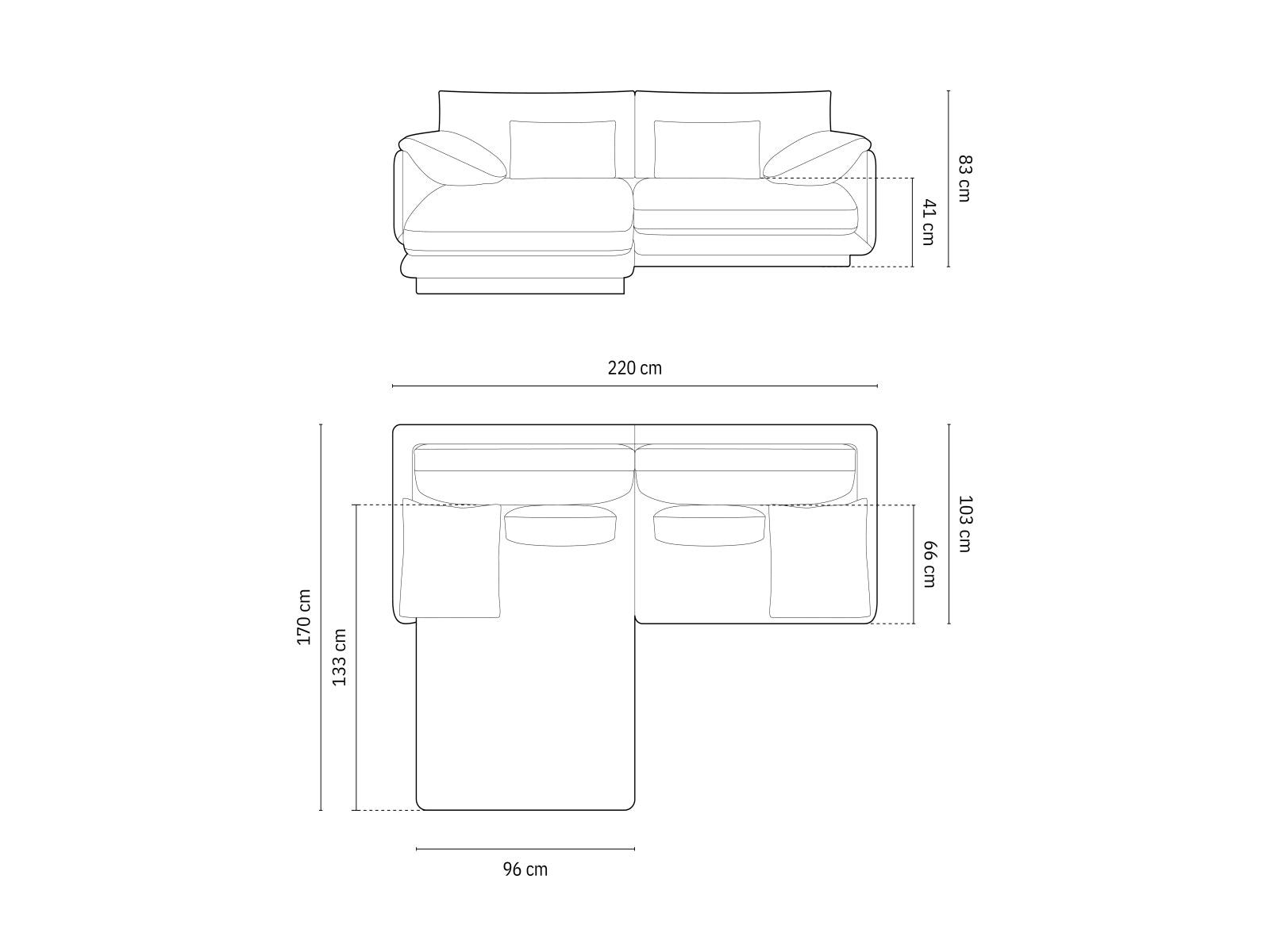 Torino Ecksofa links 3 Sitzer in Ivory präsentiert im Onlineshop von KAQTU Design AG. Ecksofa links ist von Micadoni