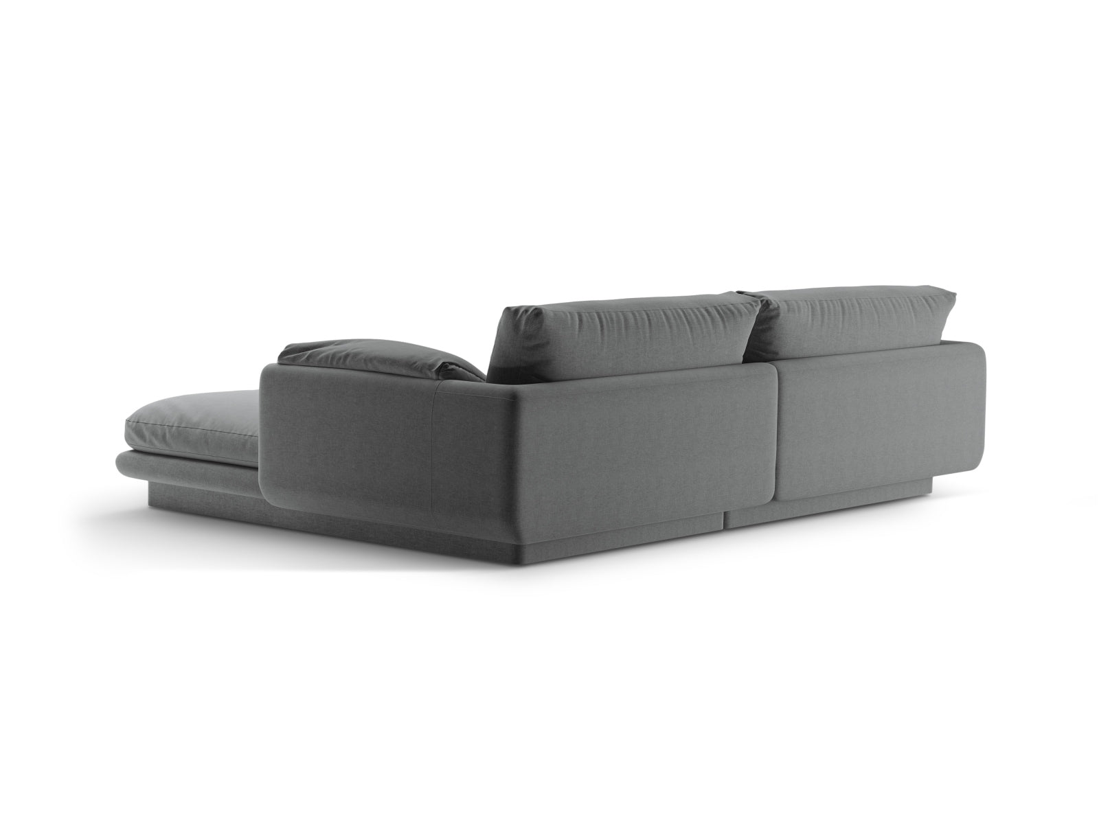 Elegantes Torino Ecksofa links in edlem Dunkelgrau, 3-Sitzer, perfekt für stilvolle Wohnzimmer, erhältlich bei Micadoni.