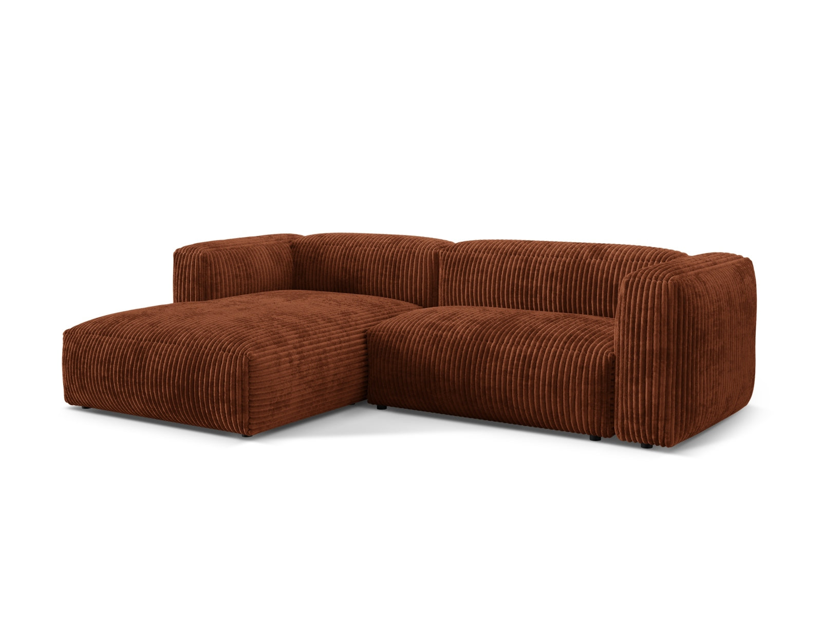 Martina Modulares Ecksofa links 2 Sitzer in Brick präsentiert im Onlineshop von KAQTU Design AG. Ecksofa links ist von Micadoni