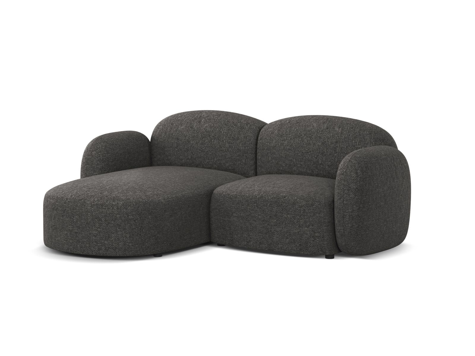 Stylisches 3-Sitzer Ecksofa links Blair in Dunkelgrau, ideal für moderne Wohnräume, erhältlich bei KAQTU Design AG.