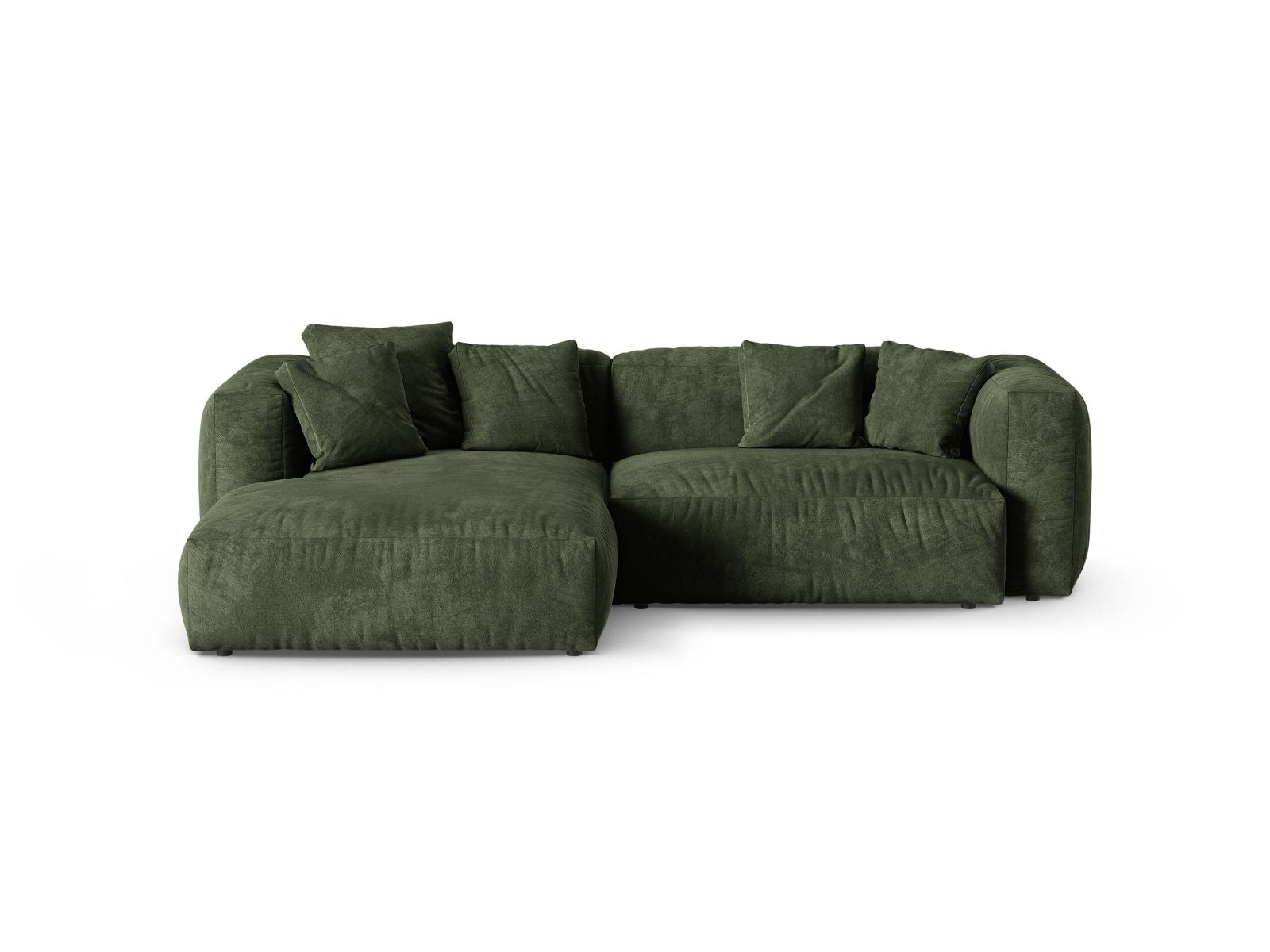 Modernes 2-Sitzer XL Ecksofa links Martina in stilvollem Silver-Monet, perfekt für gemütliche Abende und stilvolle Einrichtung von Micadoni.
