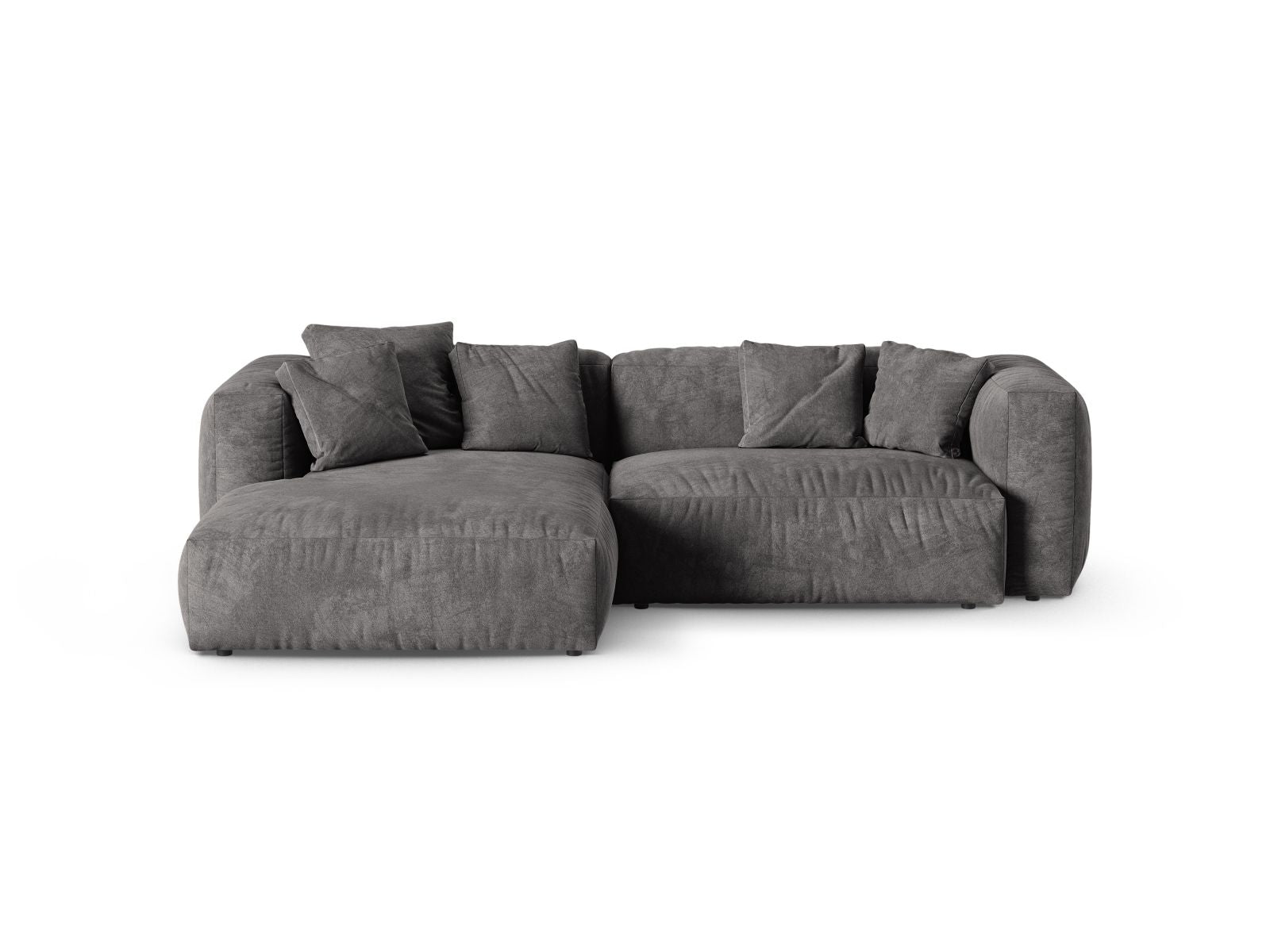 Elegantes 2-Sitzer XL Ecksofa links Martina in Silver-Monet, ideal für stilvolle Wohnräume und entspannte Stunden von Micadoni.