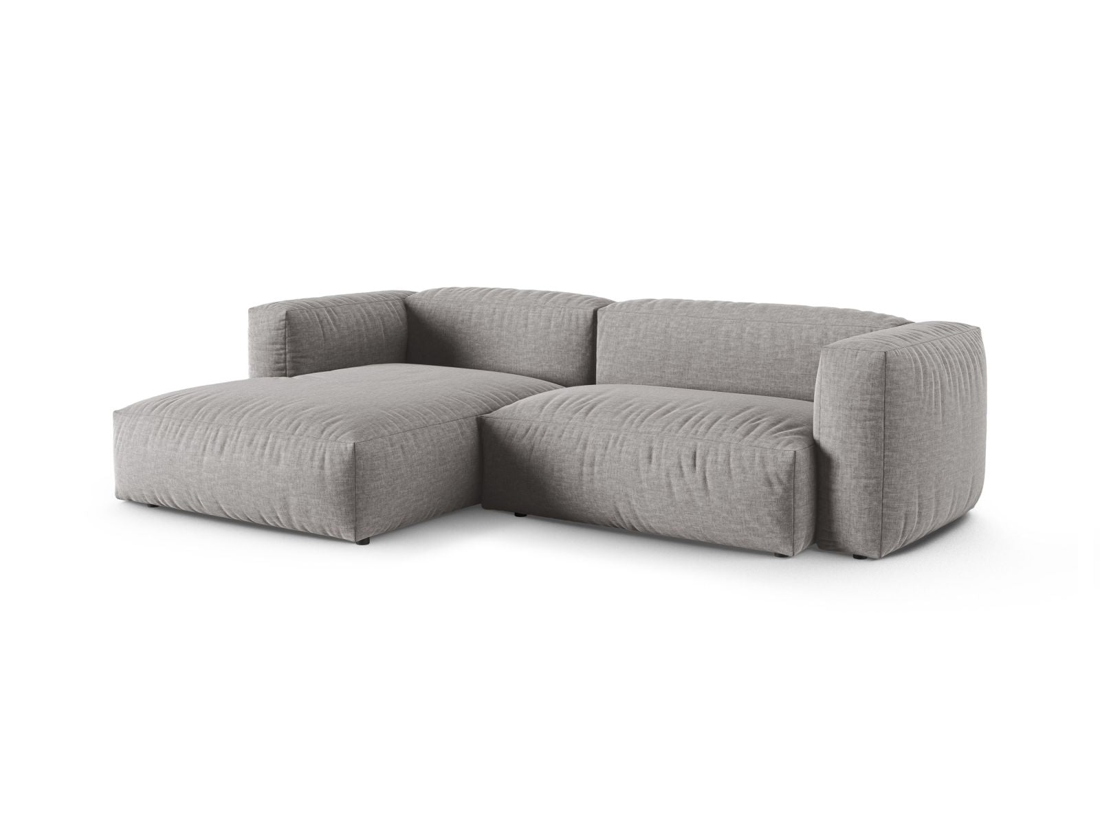 Modulares 2-Sitzer Ecksofa links XL Martina in hellem Grau, stilvoll und modern, ideal für jedes Wohnzimmer.
