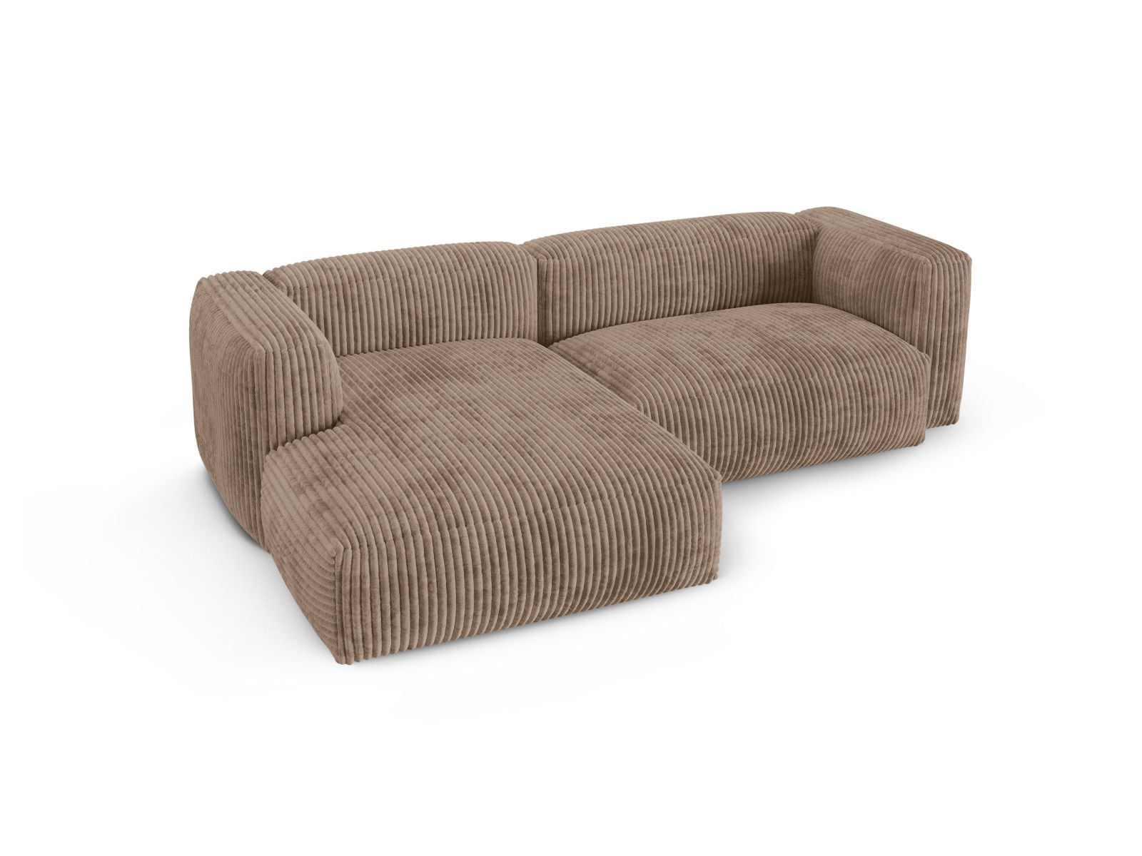 Modulares 2-Sitzer Ecksofa links XL Martina in sanftem Acorn-Tilia, ideal für moderne und einladende Wohnräume.