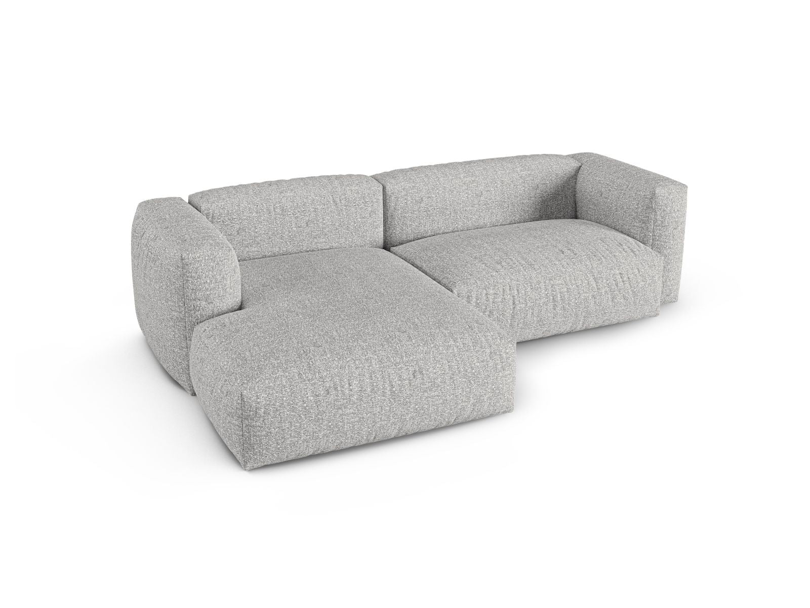 Elegantes 2-Sitzer XL Ecksofa links Martina in Silver-Monet, ideal für stilvolle Wohnräume und entspannte Stunden von Micadoni.