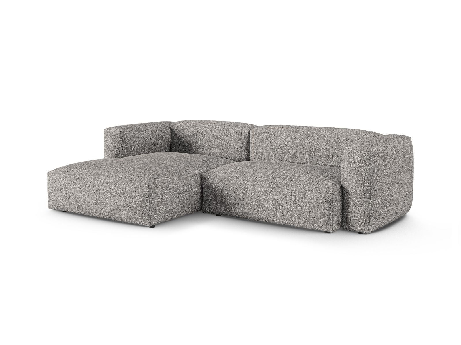 Stylisches 2-Sitzer XL Ecksofa links Martina in Graphit, ideal für moderne Wohnräume, erhältlich bei KAQTU Design AG.