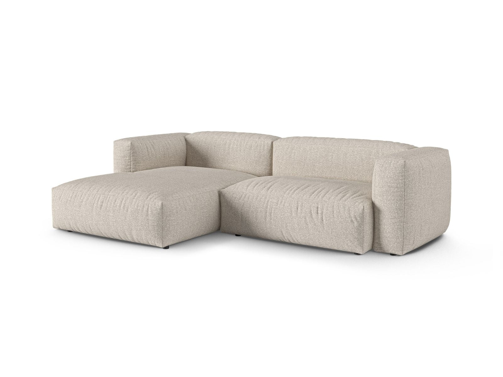 Beige 2-Sitzer XL Ecksofa Martina von Micadoni, modular und linksseitig, stilvolles Design für modernen Wohnraum.