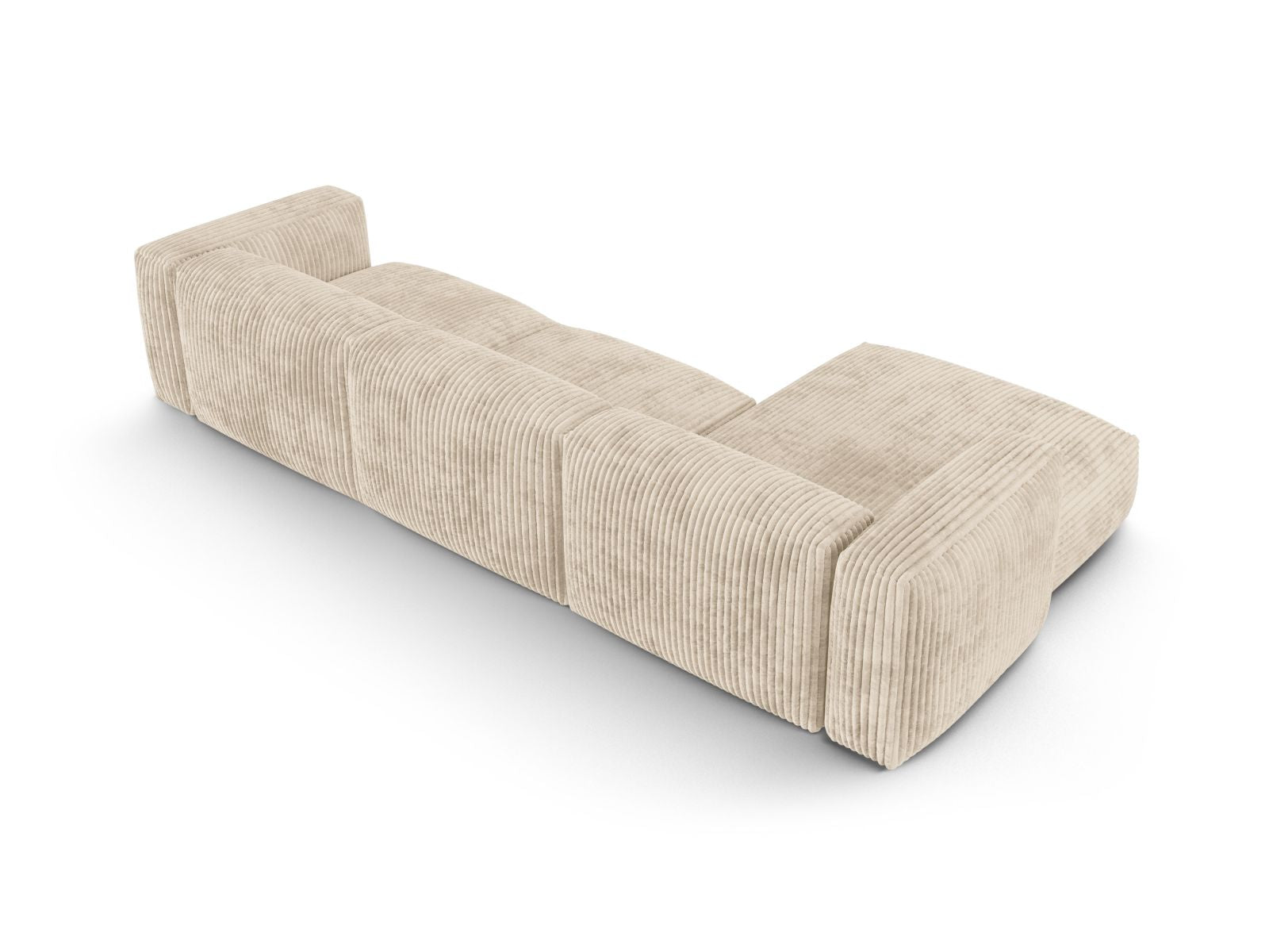 Bequemes und modernes 3-Sitzer Ecksofa XL Martina in sanftem Beige, perfekt für stilvolle Wohnräume von Micadoni.