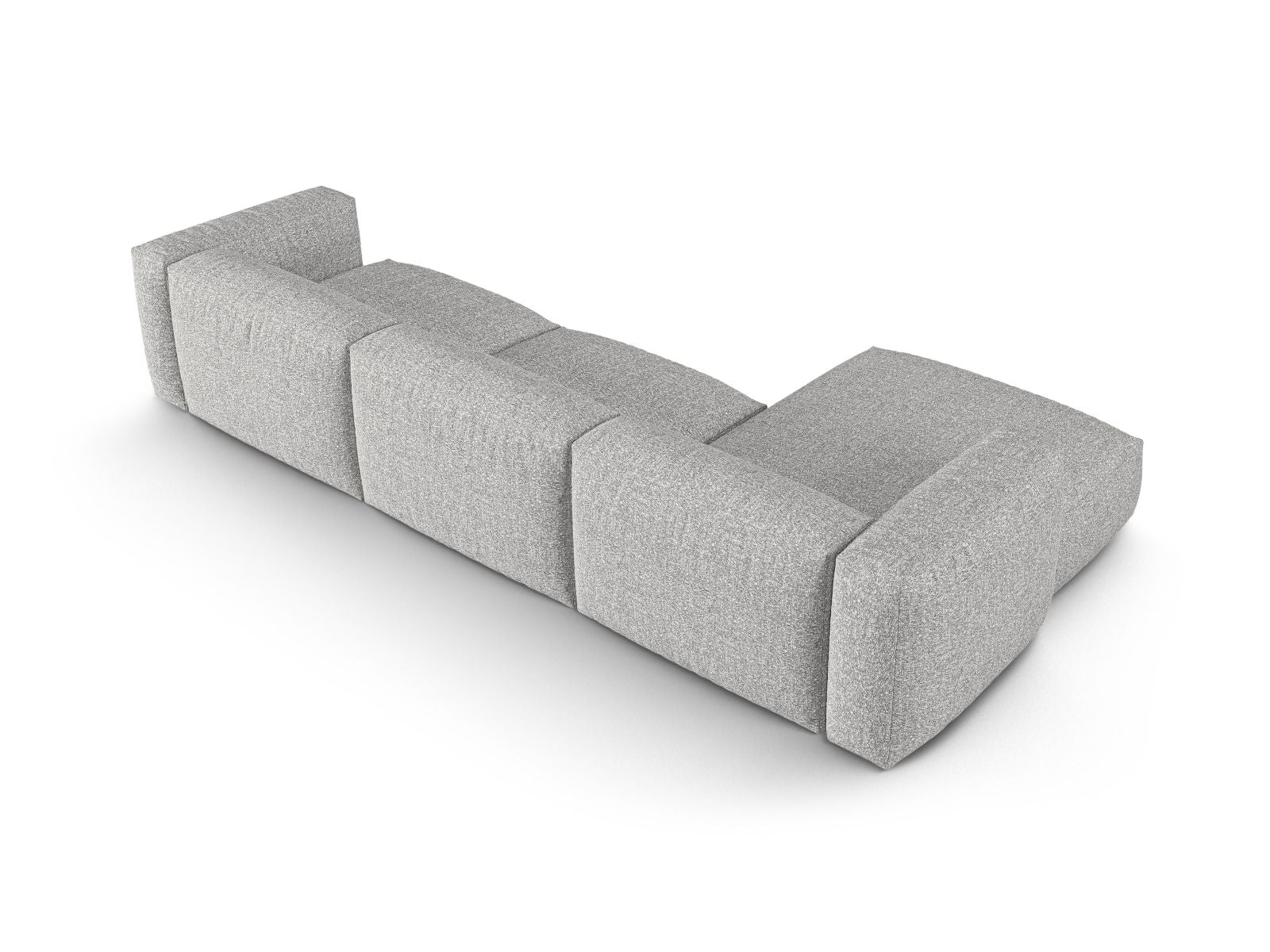 Modernes und geräumiges 3-Sitzer Ecksofa links Martina in Silver-Monet, perfekt für gemütliche und elegante Wohnambiente von Micadoni.